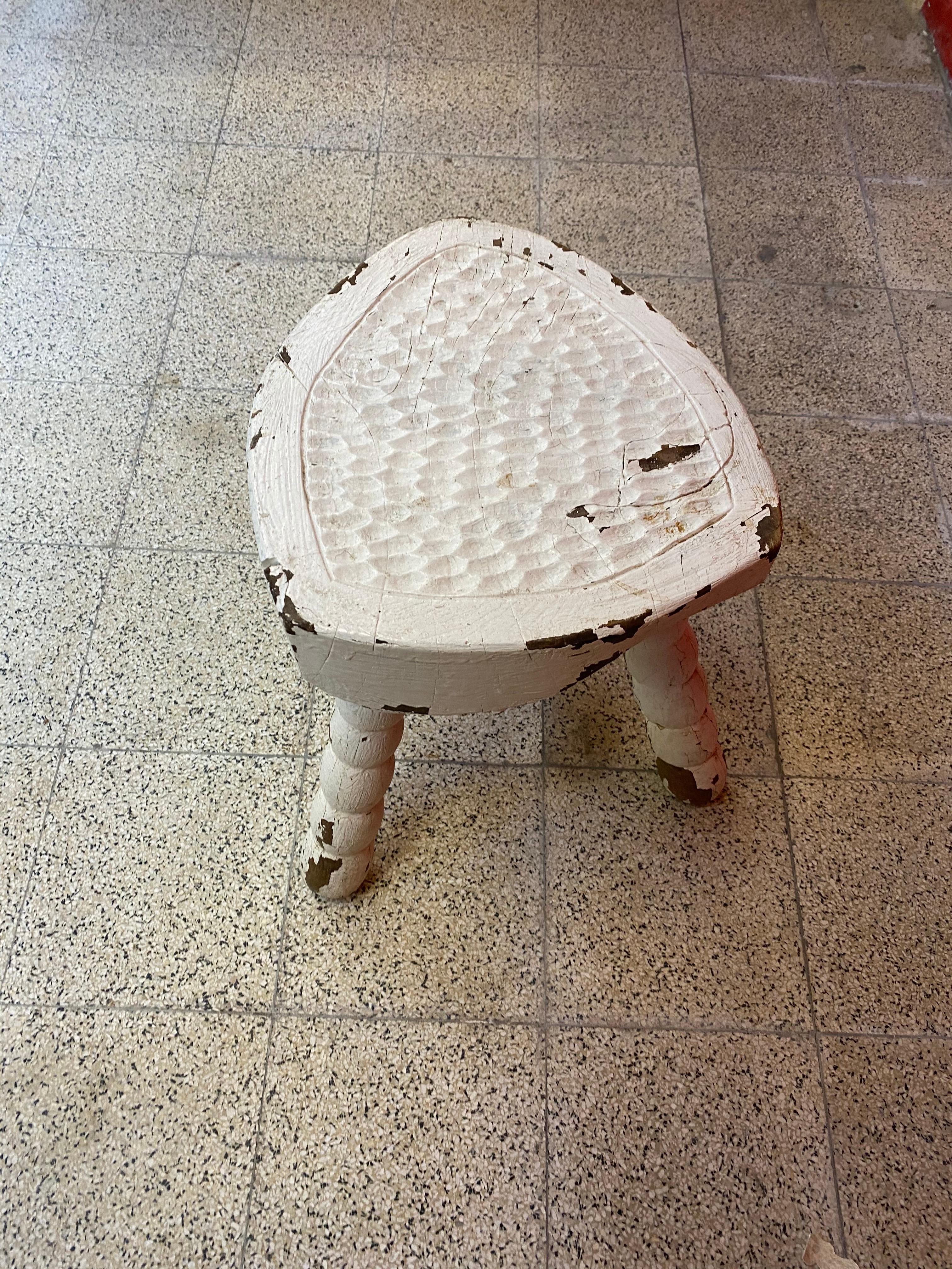 Mid-20th Century Brutalist Stool, circa 1950 For Sale