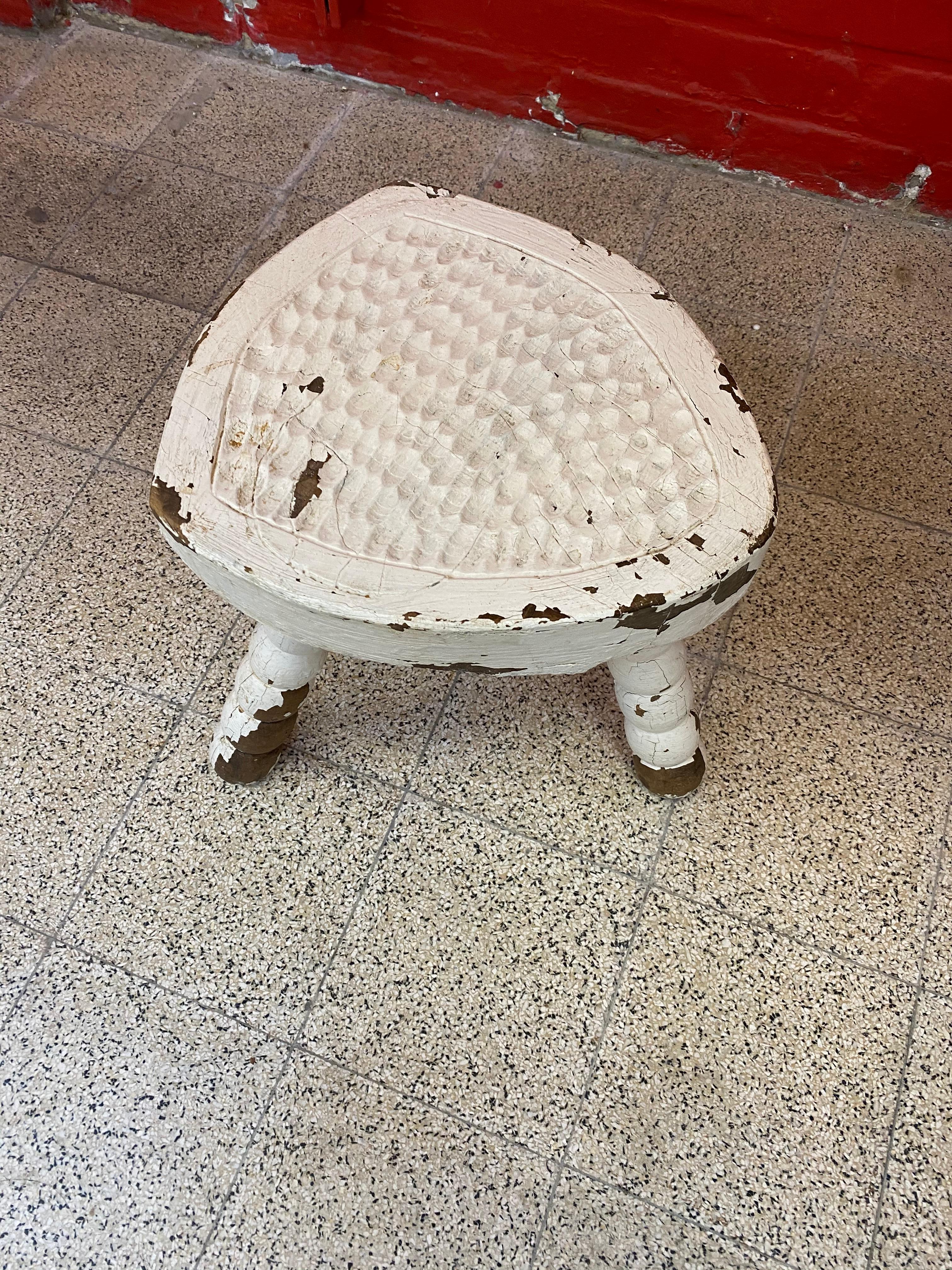 Brutalist Stool, circa 1950 For Sale 1