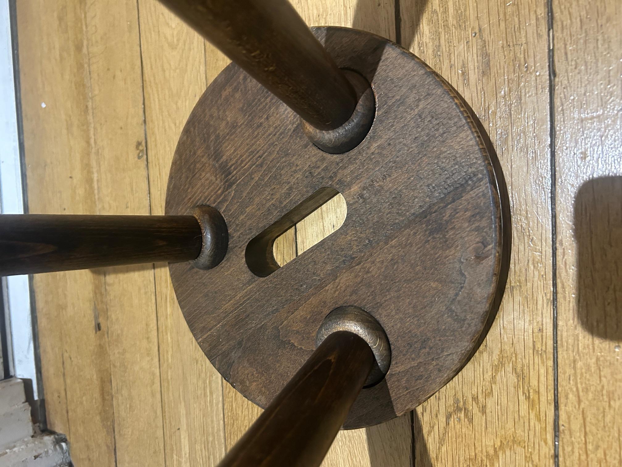 Wood brutalist stool For Sale