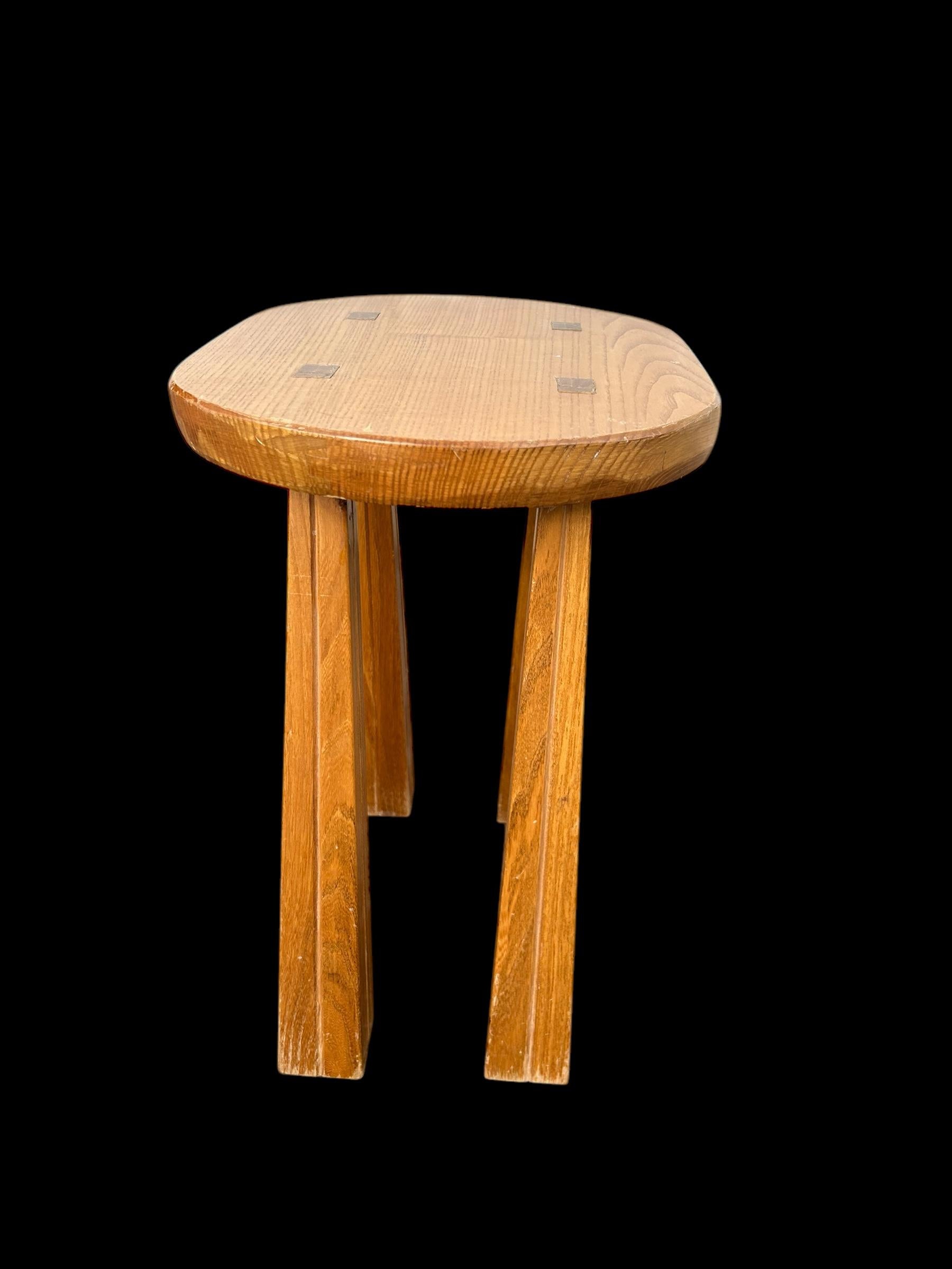 French brutalist stool from the 1970's For Sale