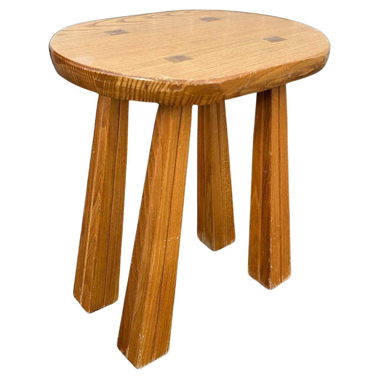 brutalist stool from the 1970's For Sale