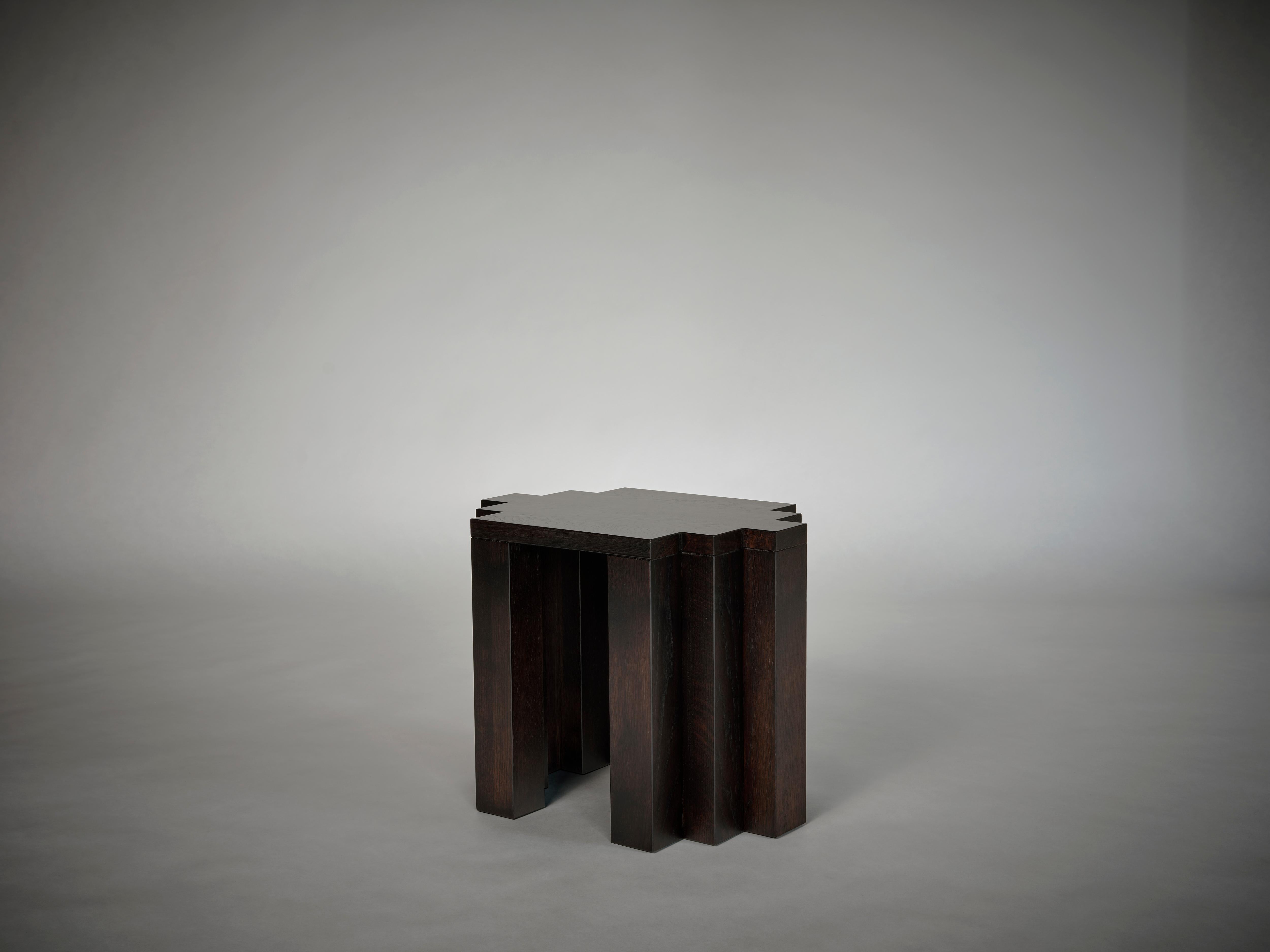 The Cadence stool is inspired by the simplicity and power of the rhythmic stepped brickwork visible in the architecture of Amsterdam's 'South Plan' area; the city development plan designed by H.P. Berlage in 1915. A flow of rhythmic volumes and