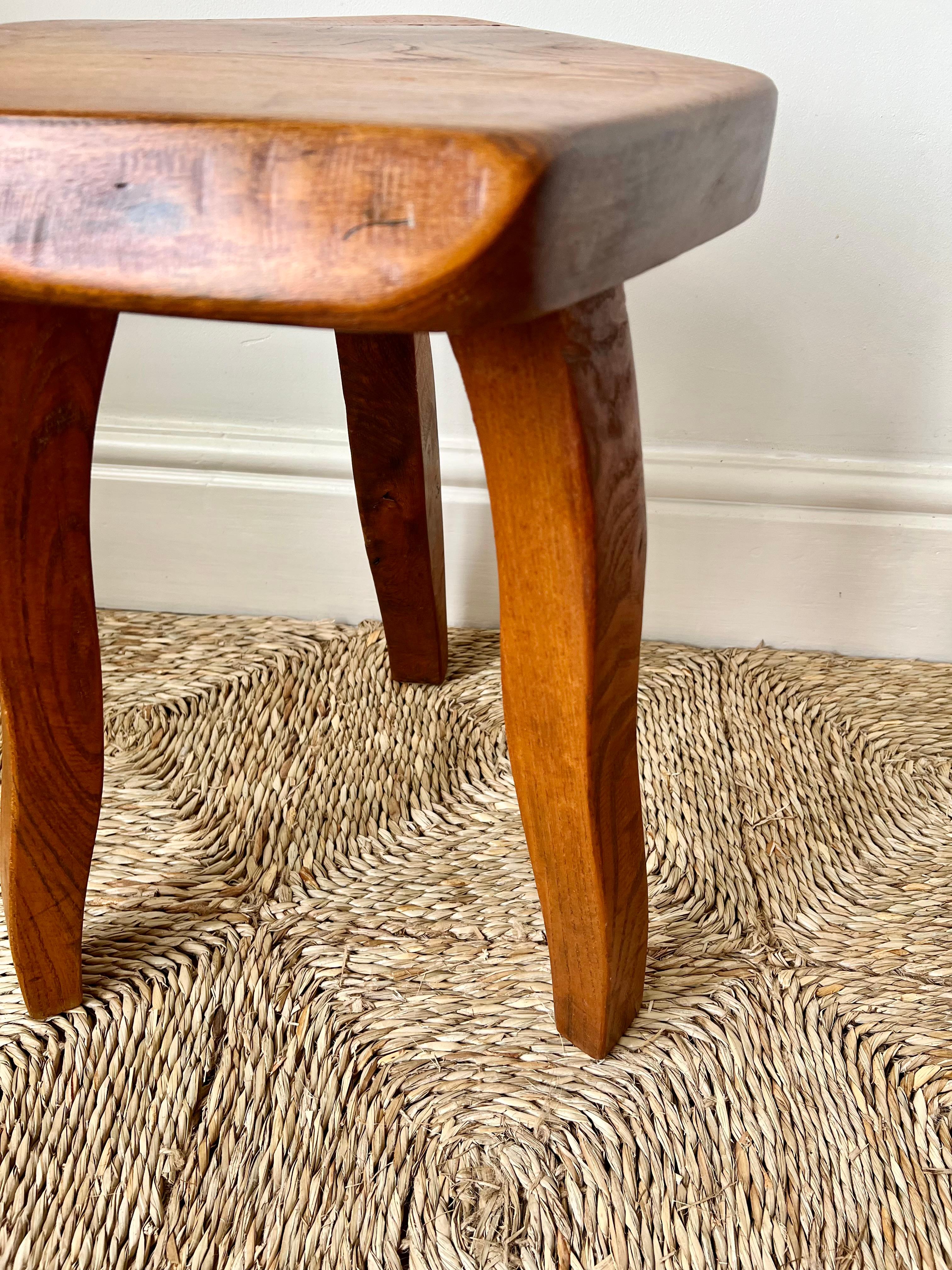 Brutalist Stools In Elm by Aranjou France c.1960 Olavi Hanninen Mikko Nuppon For Sale 9