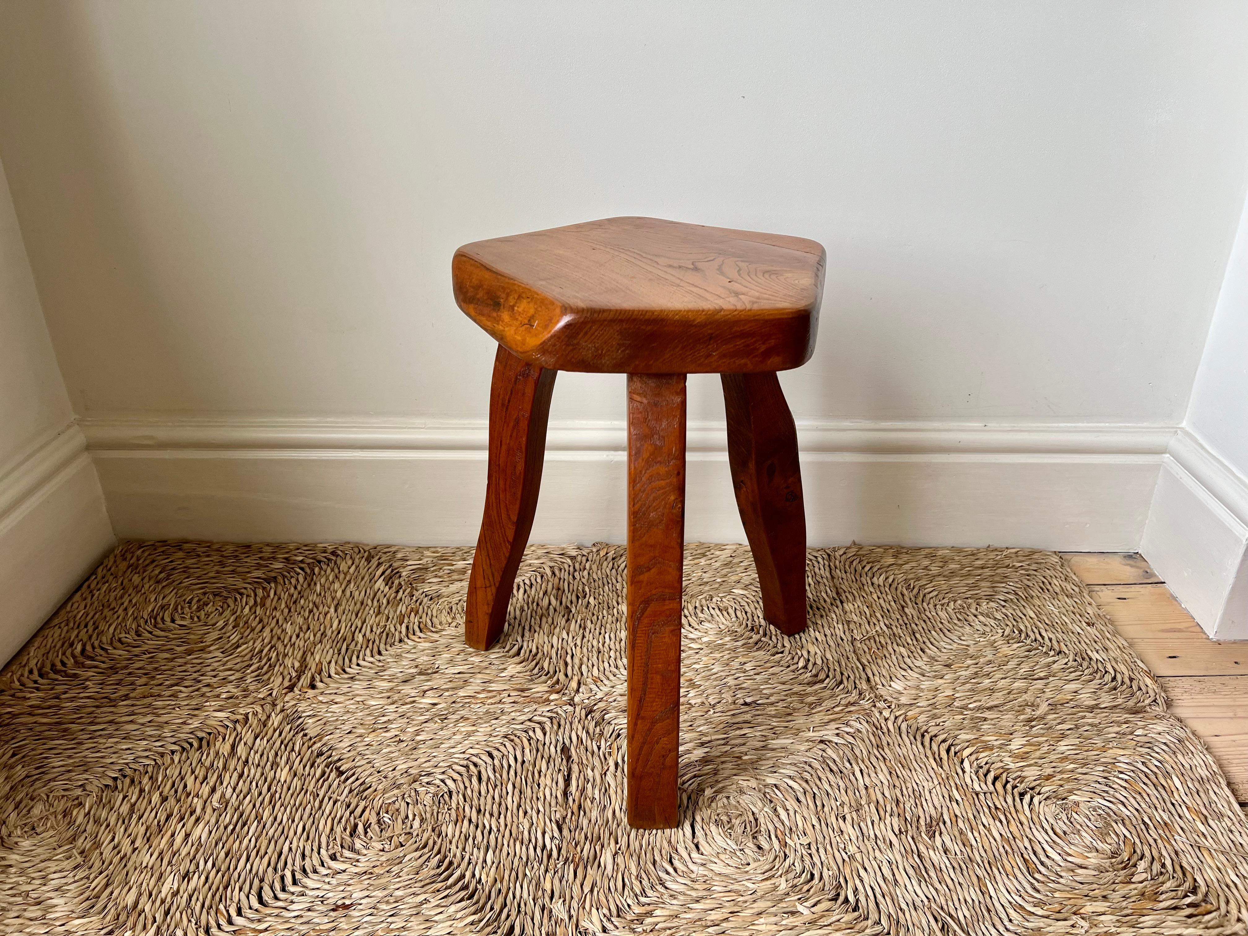 Brutalist Stools In Elm by Aranjou France c.1960 Olavi Hanninen Mikko Nuppon For Sale 10
