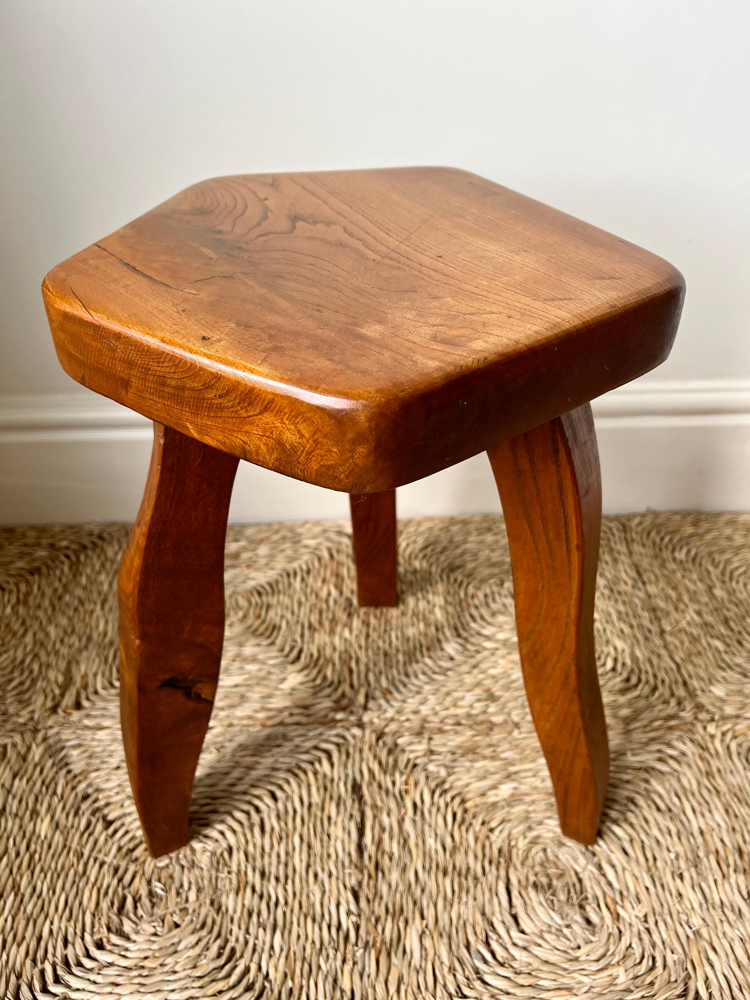 Brutalist Stools In Elm by Aranjou France c.1960 Olavi Hanninen Mikko Nuppon For Sale 14