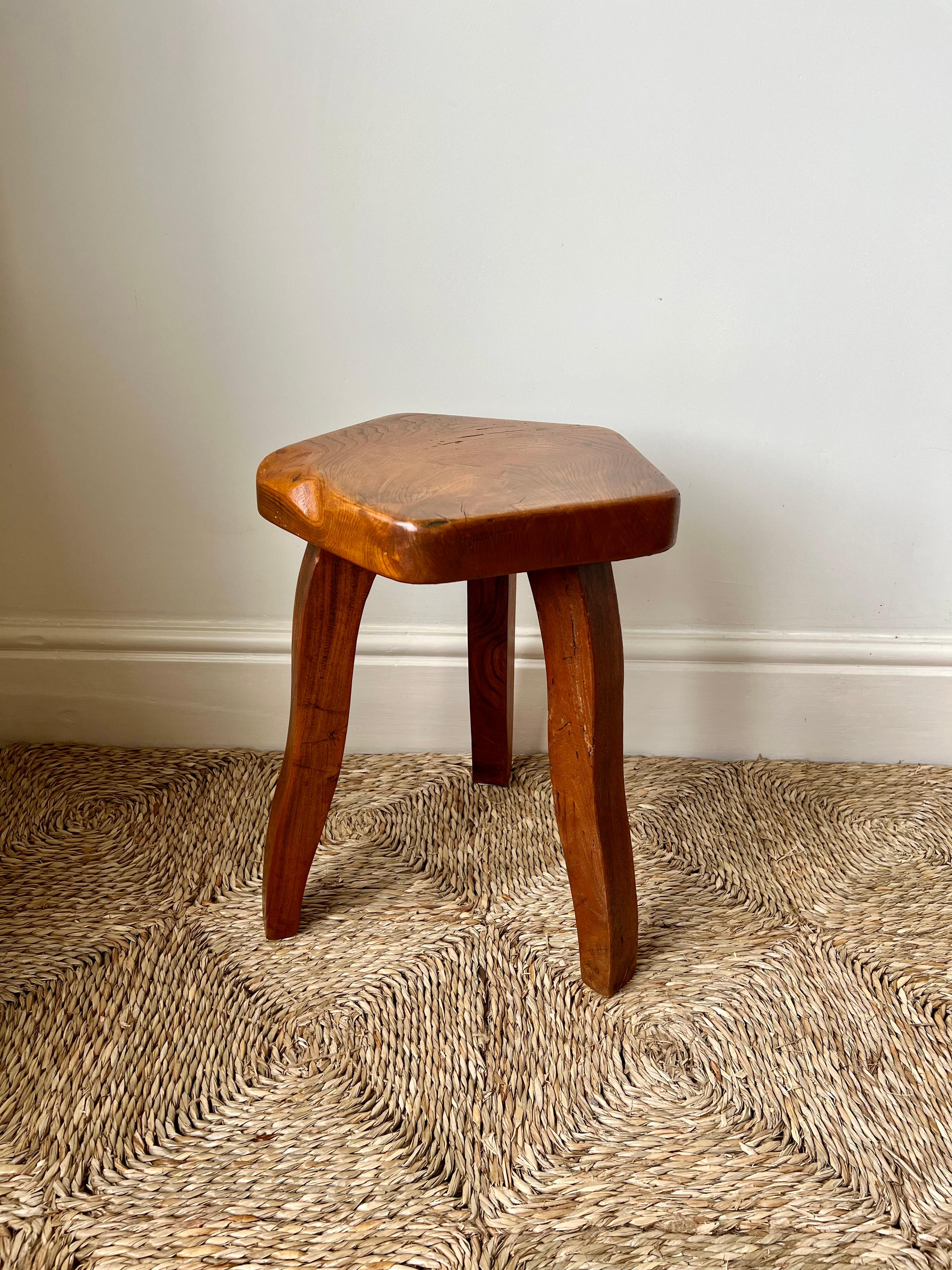 Brutalist Stools In Elm by Aranjou France c.1960 Olavi Hanninen Mikko Nuppon For Sale 1