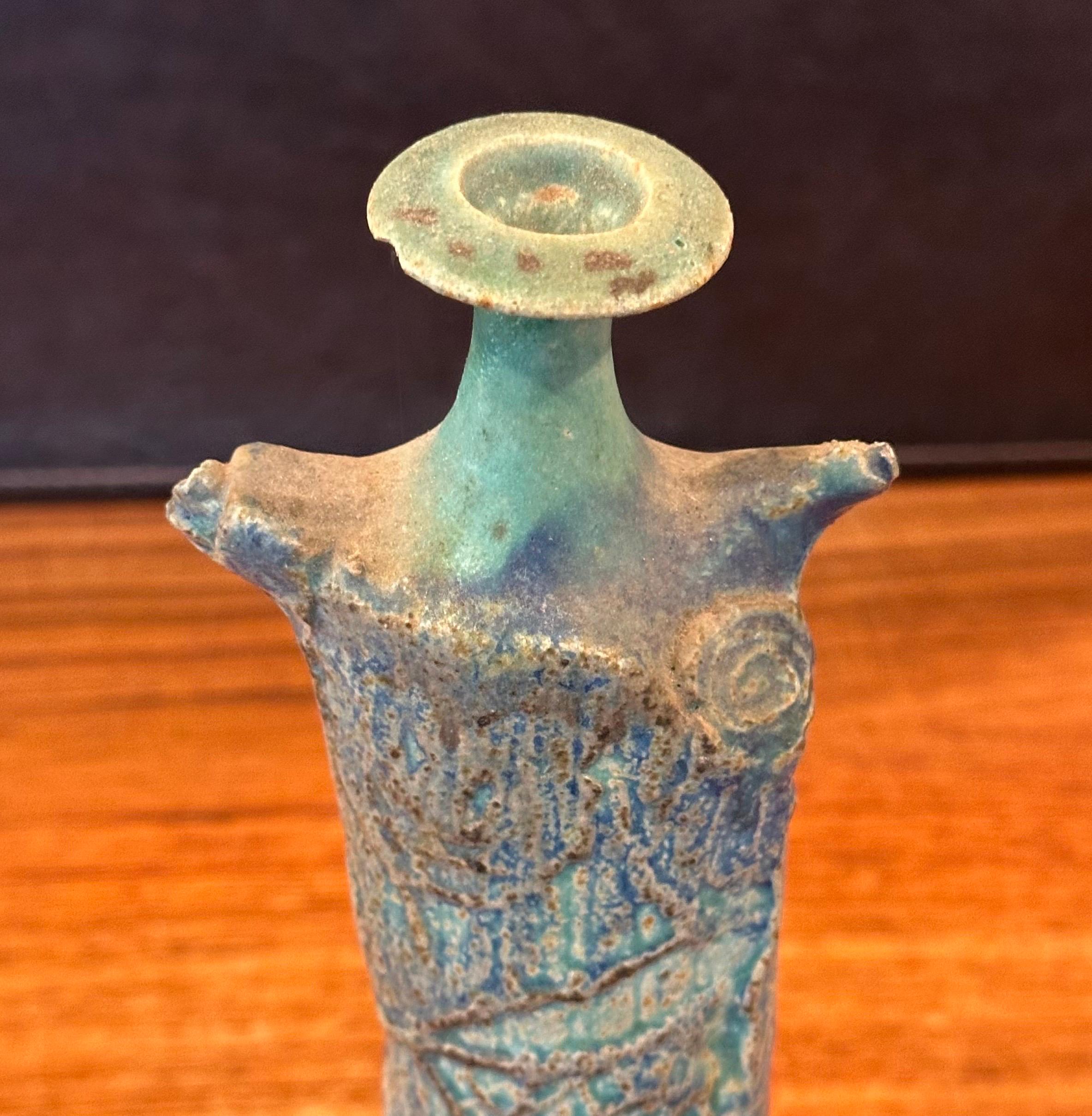 Brutalist Studio Pottery Signed Figural Vase For Sale 5