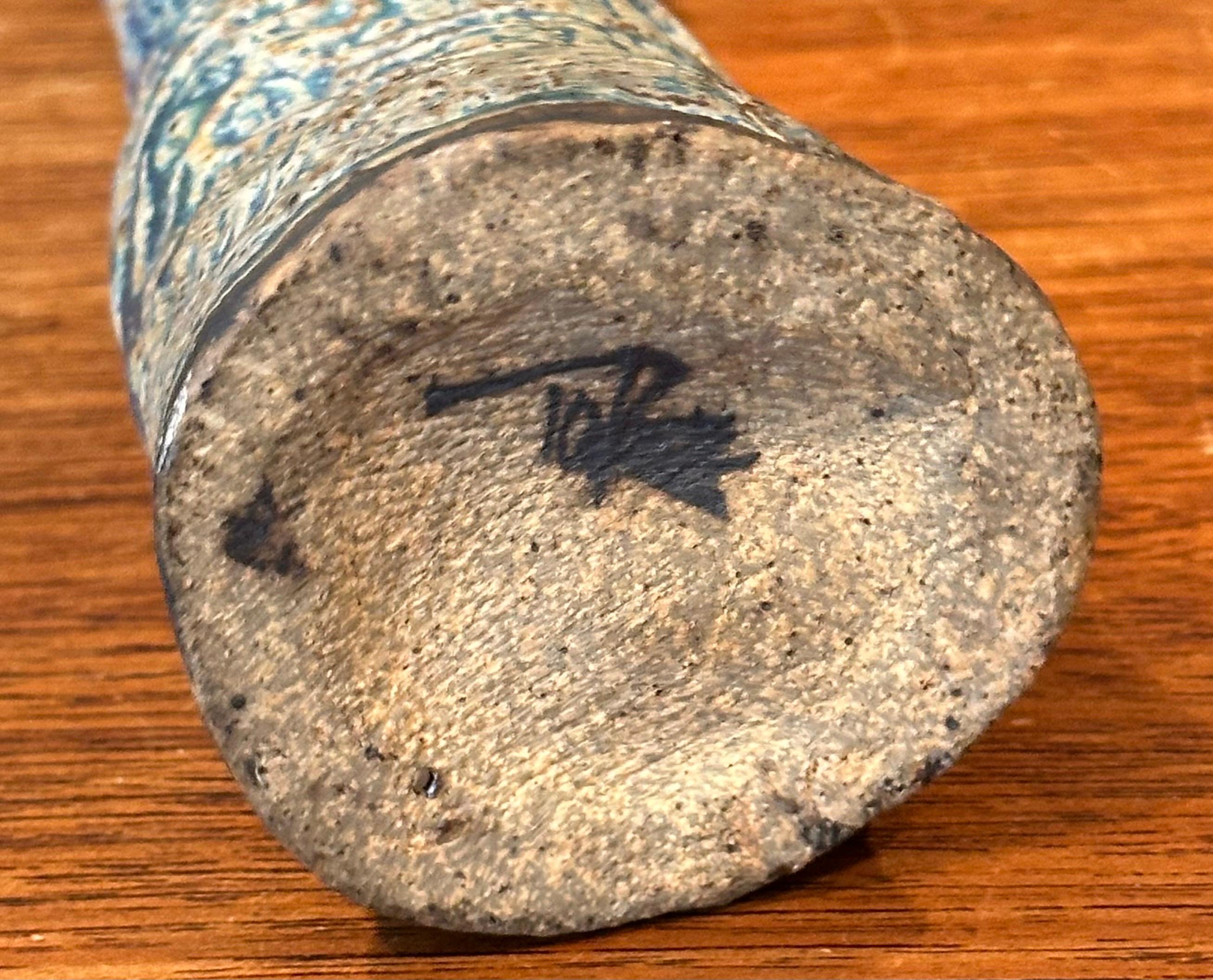 Brutalist Studio Pottery Signed Figural Vase For Sale 9