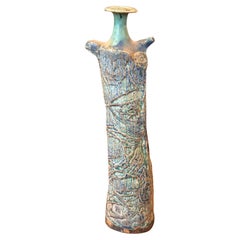Studio Pottery Brutalista Vaso Figurale Firmato