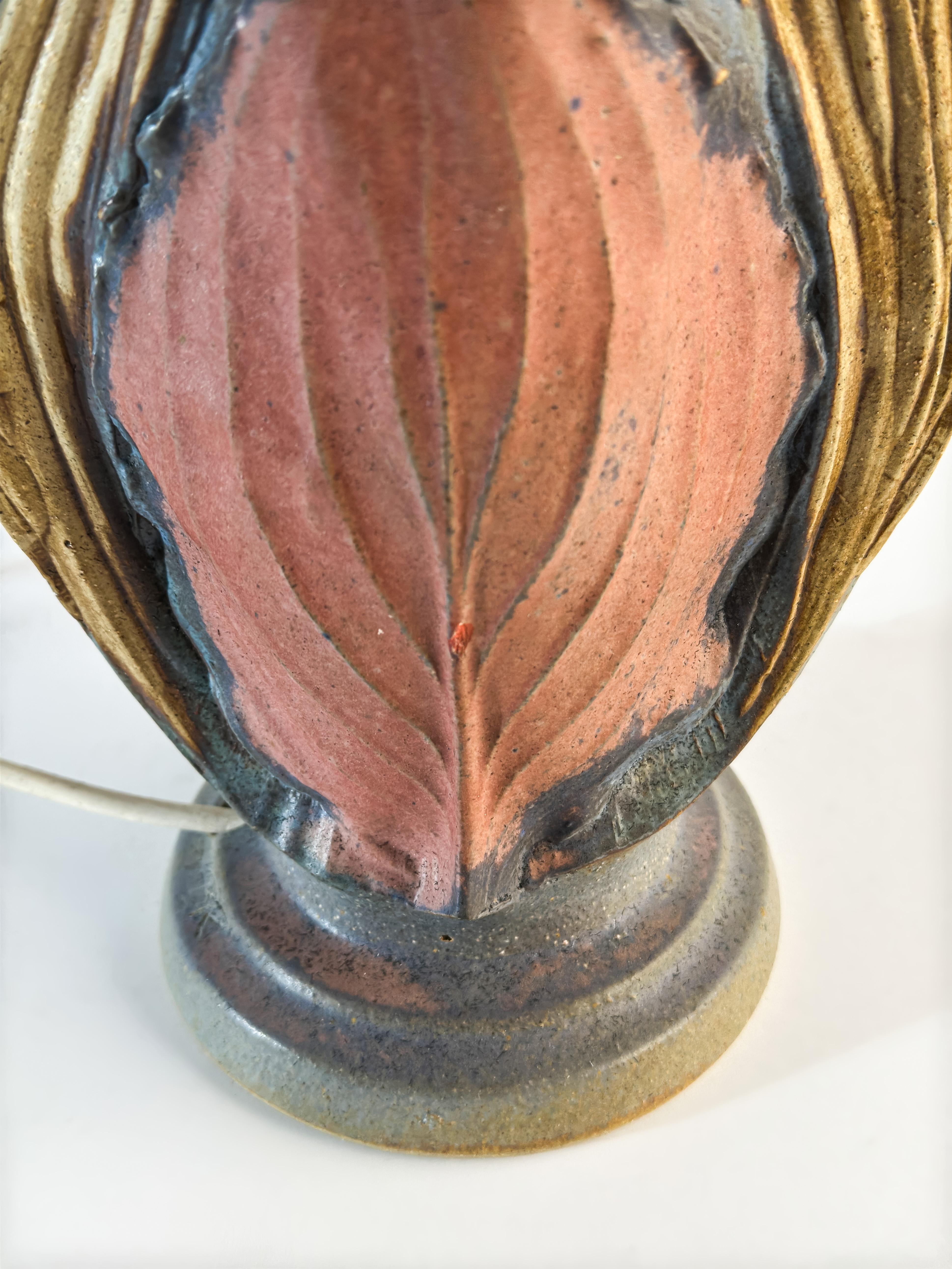 Brutalist Studio Pottery Lamp by Bernard Rooke, British, Mid-20th Century In Good Condition For Sale In Glasgow, GB