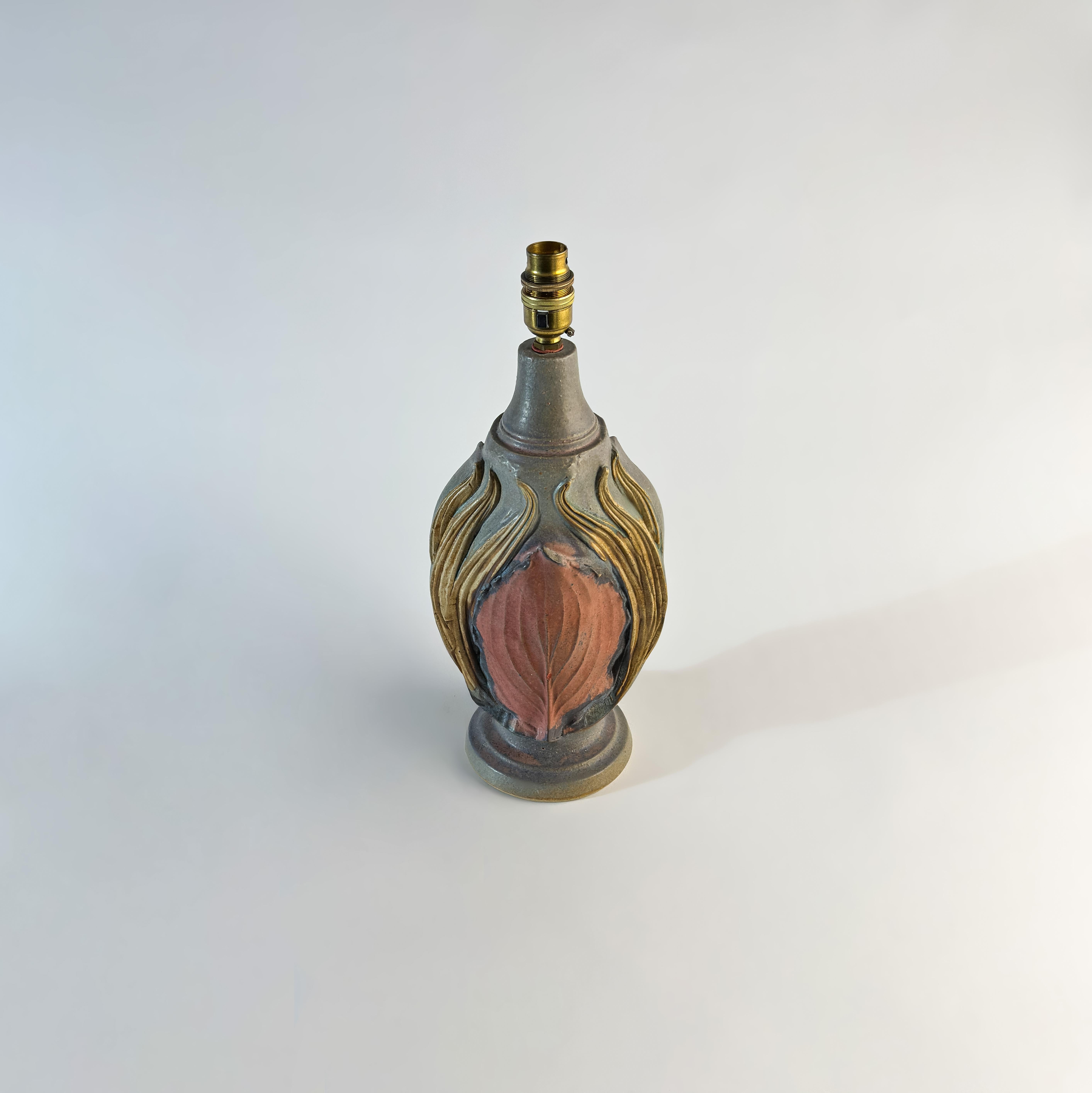 Brutalist Studio Pottery Lamp by Bernard Rooke, British, Mid-20th Century For Sale 2