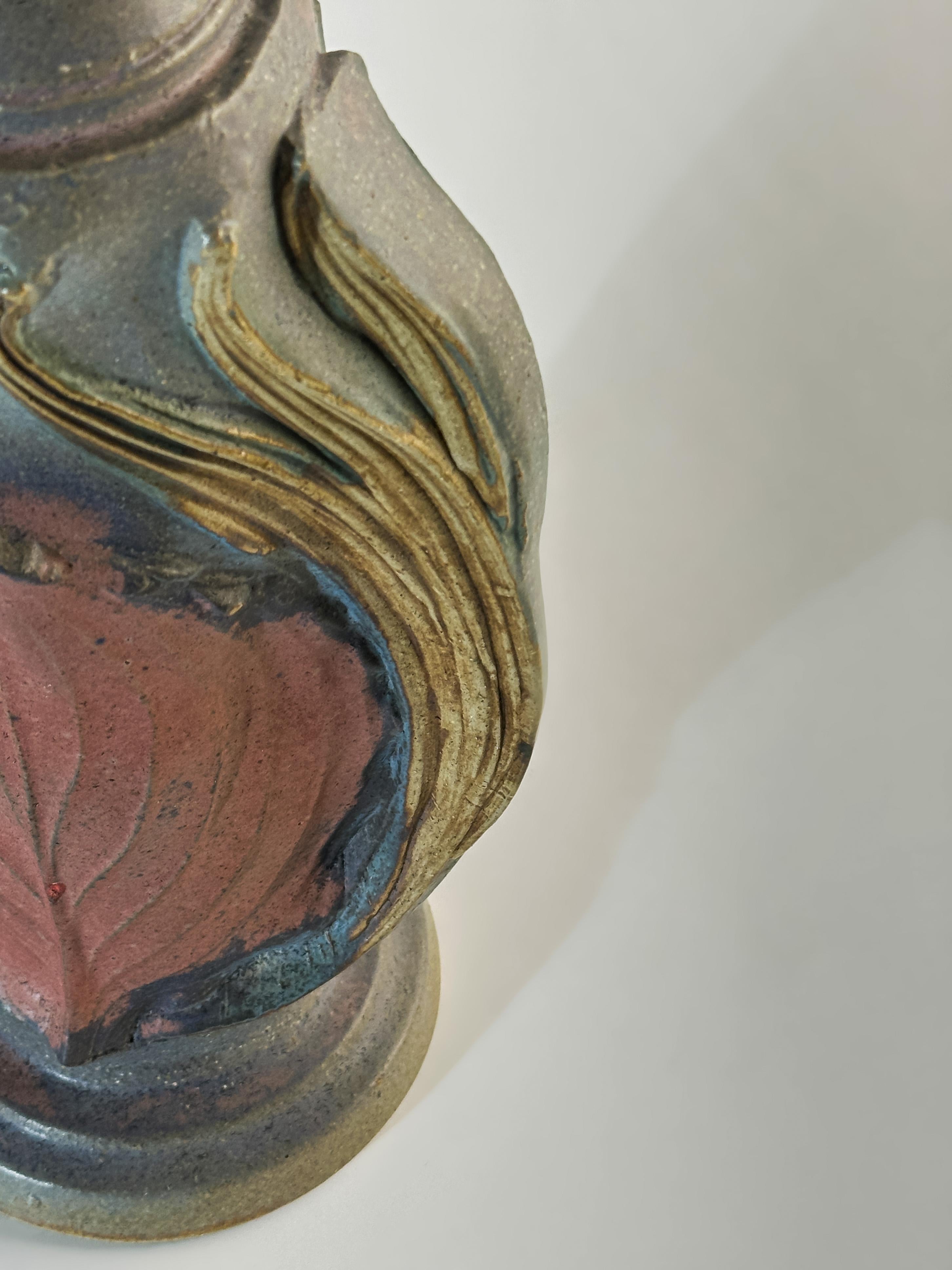 Brutalist Studio Pottery Lamp by Bernard Rooke, British, Mid-20th Century For Sale 3