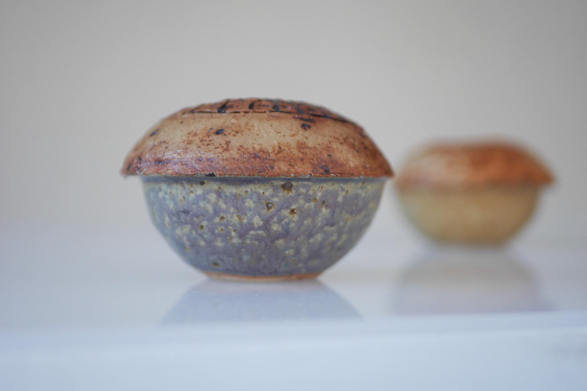 Brutalist Studio Pottery Vases or Pots by Bernard Rooke, 1960s, Set of 2 For Sale 8