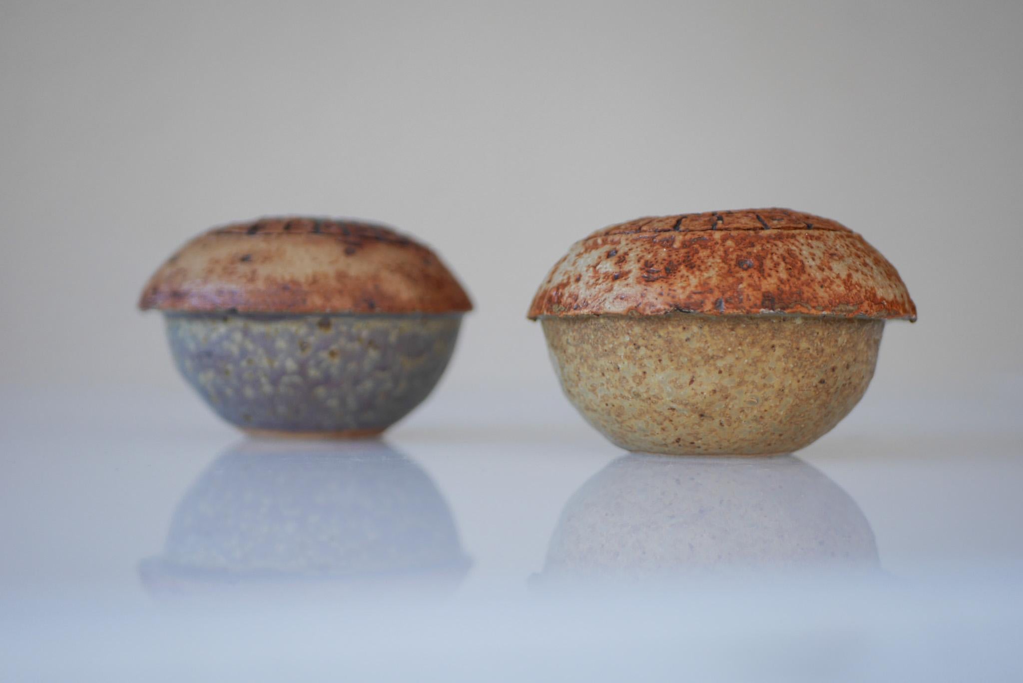 Brutalist Studio Pottery Vases or Pots by Bernard Rooke, 1960s, Set of 2 For Sale 10
