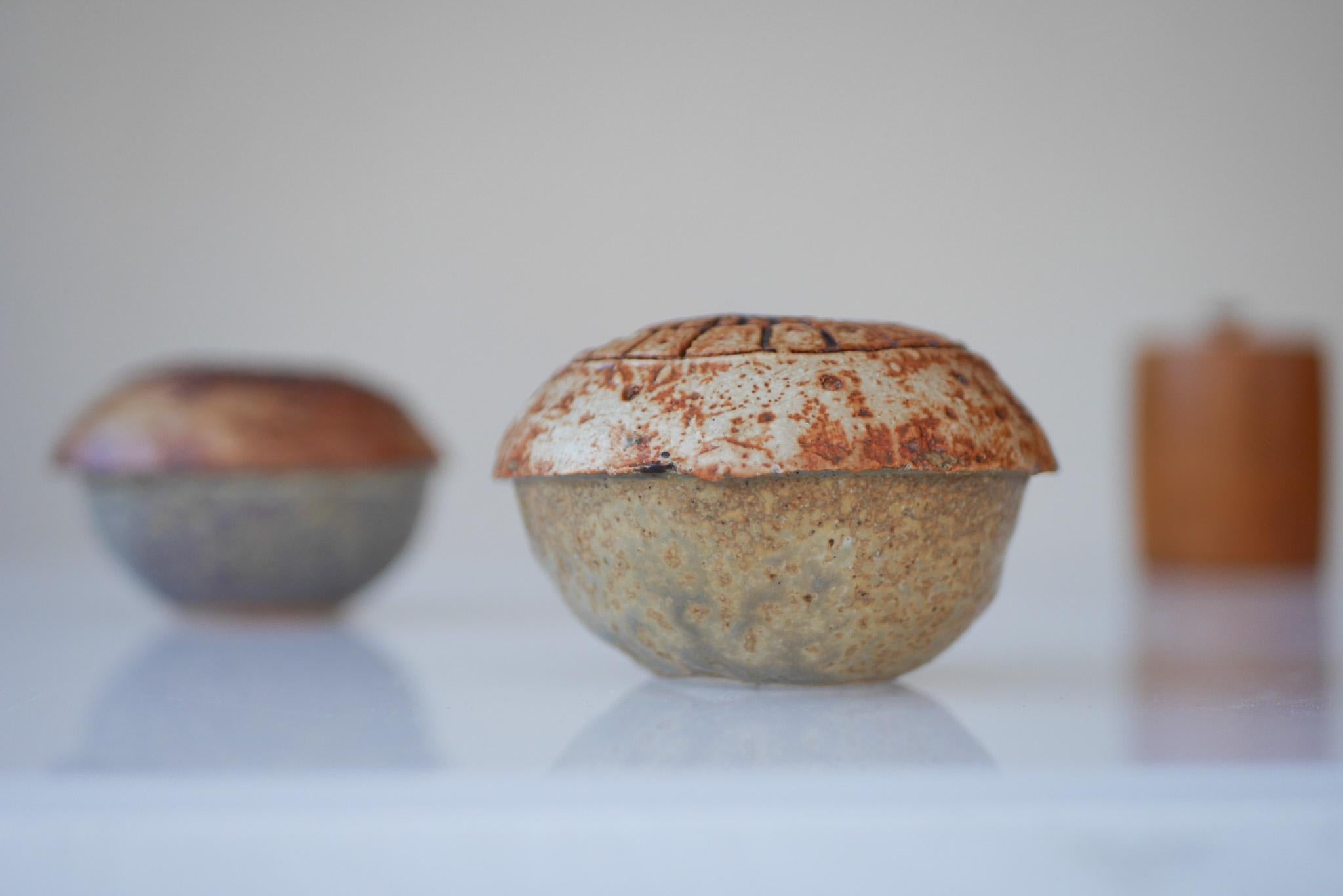 English Brutalist Studio Pottery Vases or Pots by Bernard Rooke, 1960s, Set of 2 For Sale