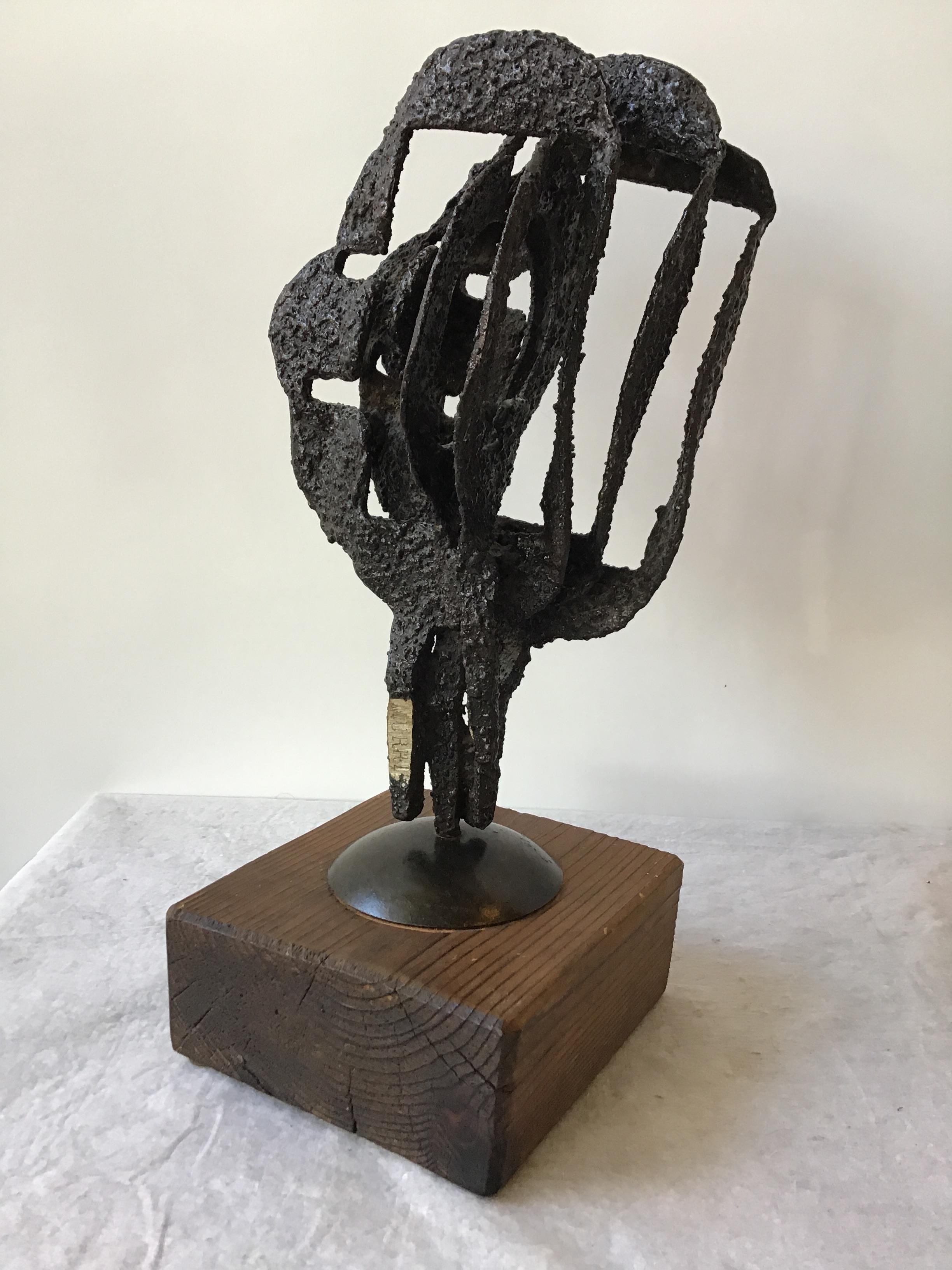 Brutalist style abstract iron sculpture by Antonio Murri.