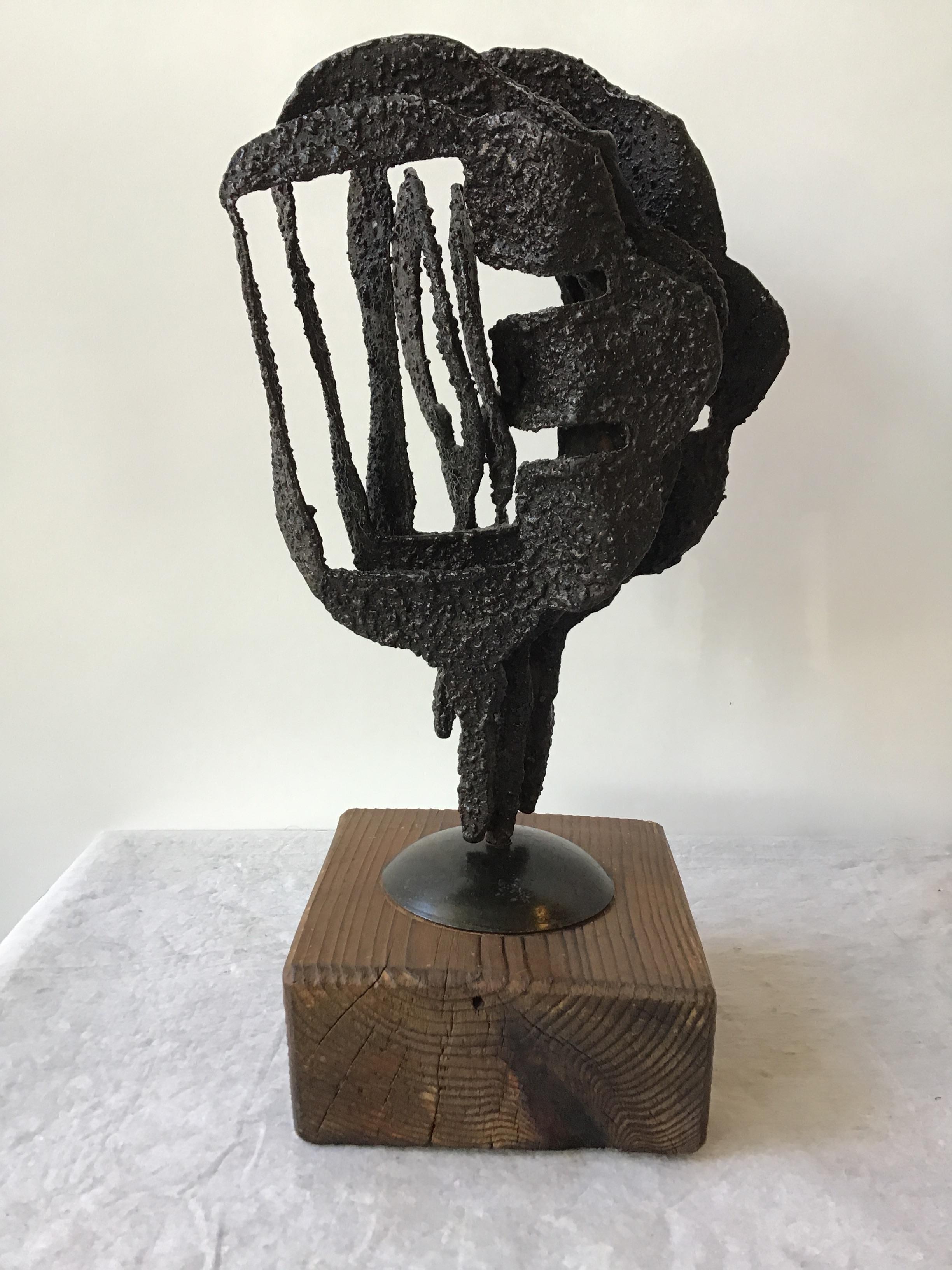 Late 20th Century Brutalist Style Abstract Iron Sculpture by Antonio Murri