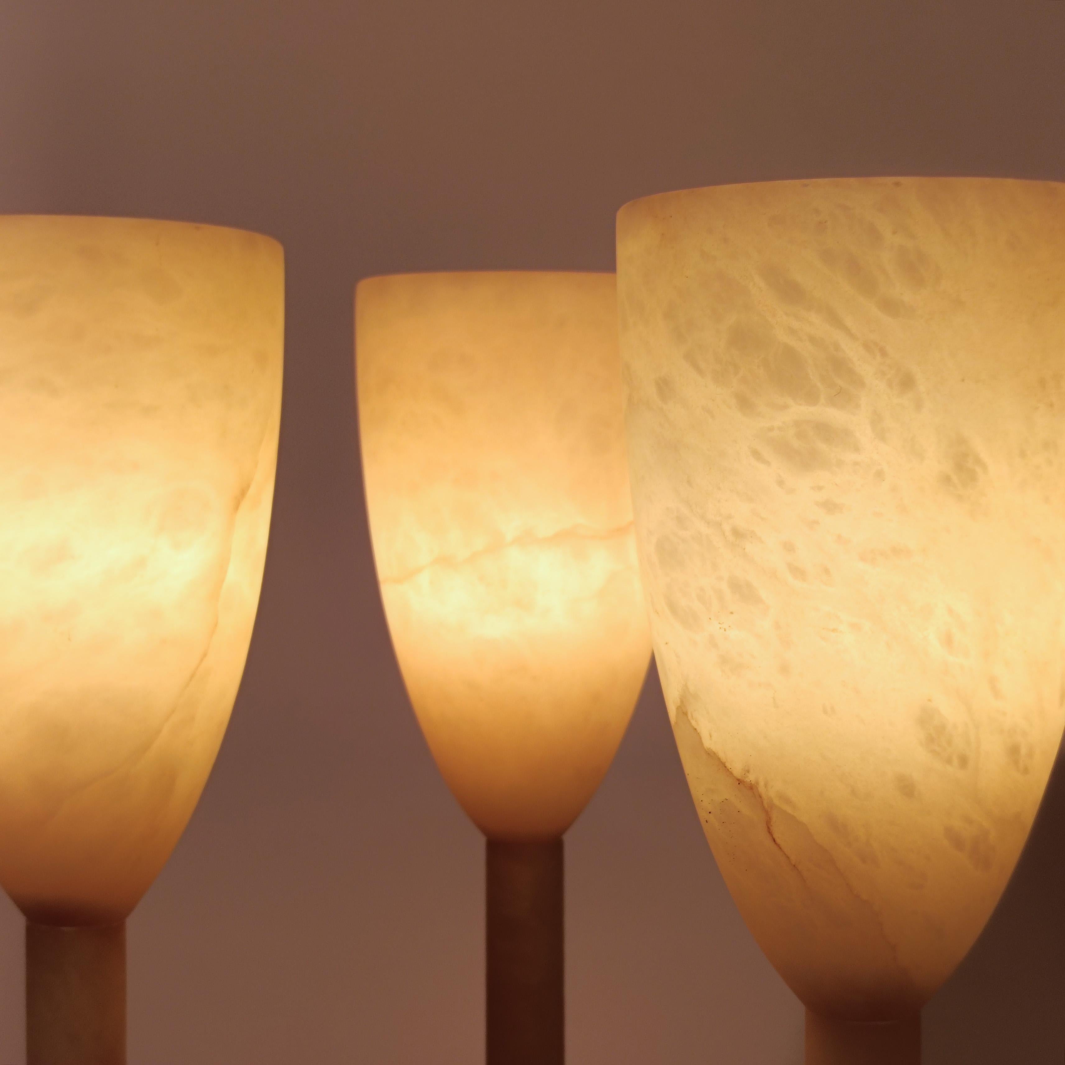 Style brutal. Lampes de table en albâtre d'Eclipsi, Espagne, 1970 en vente 2