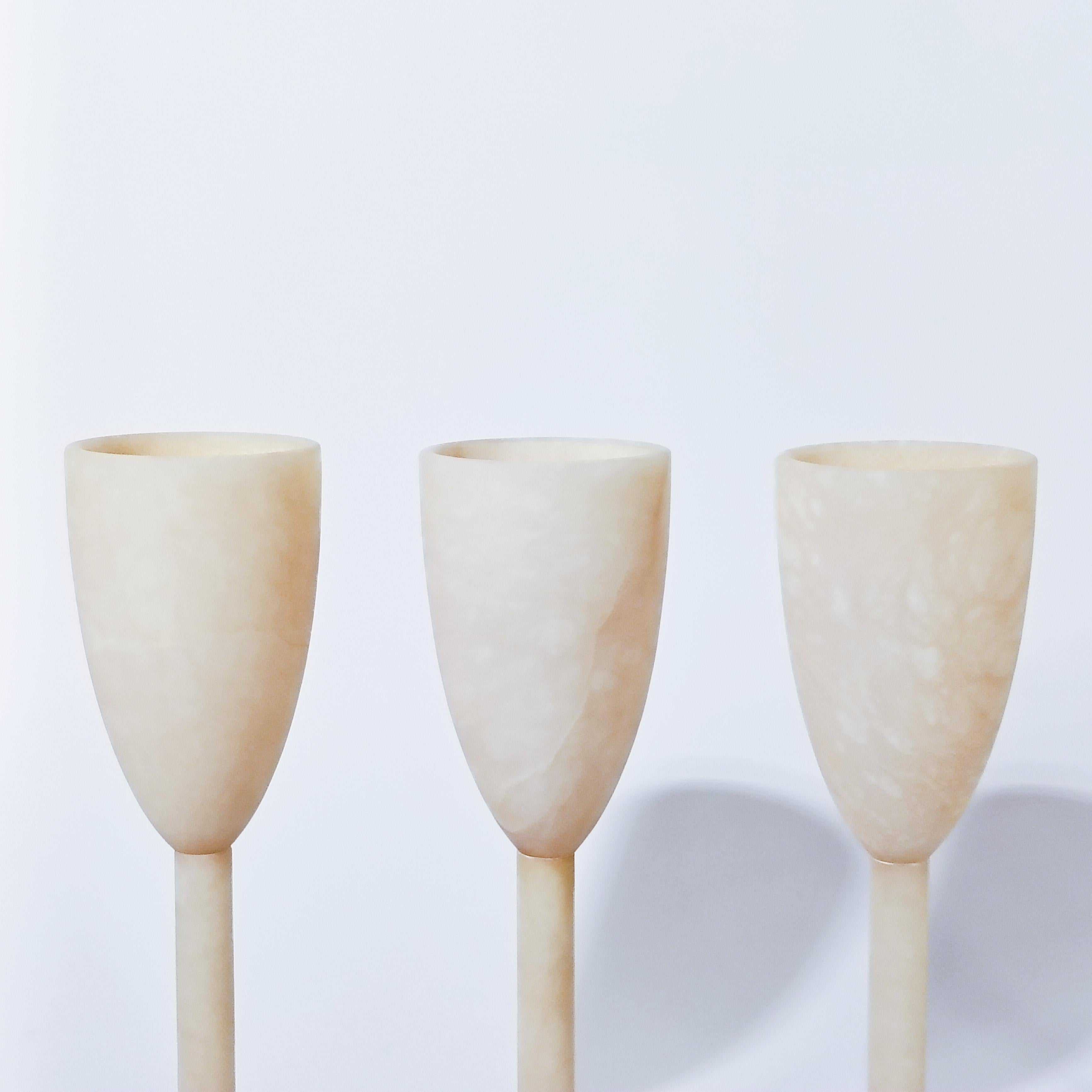 Brutalisme Style brutal. Lampes de table en albâtre d'Eclipsi, Espagne, 1970 en vente