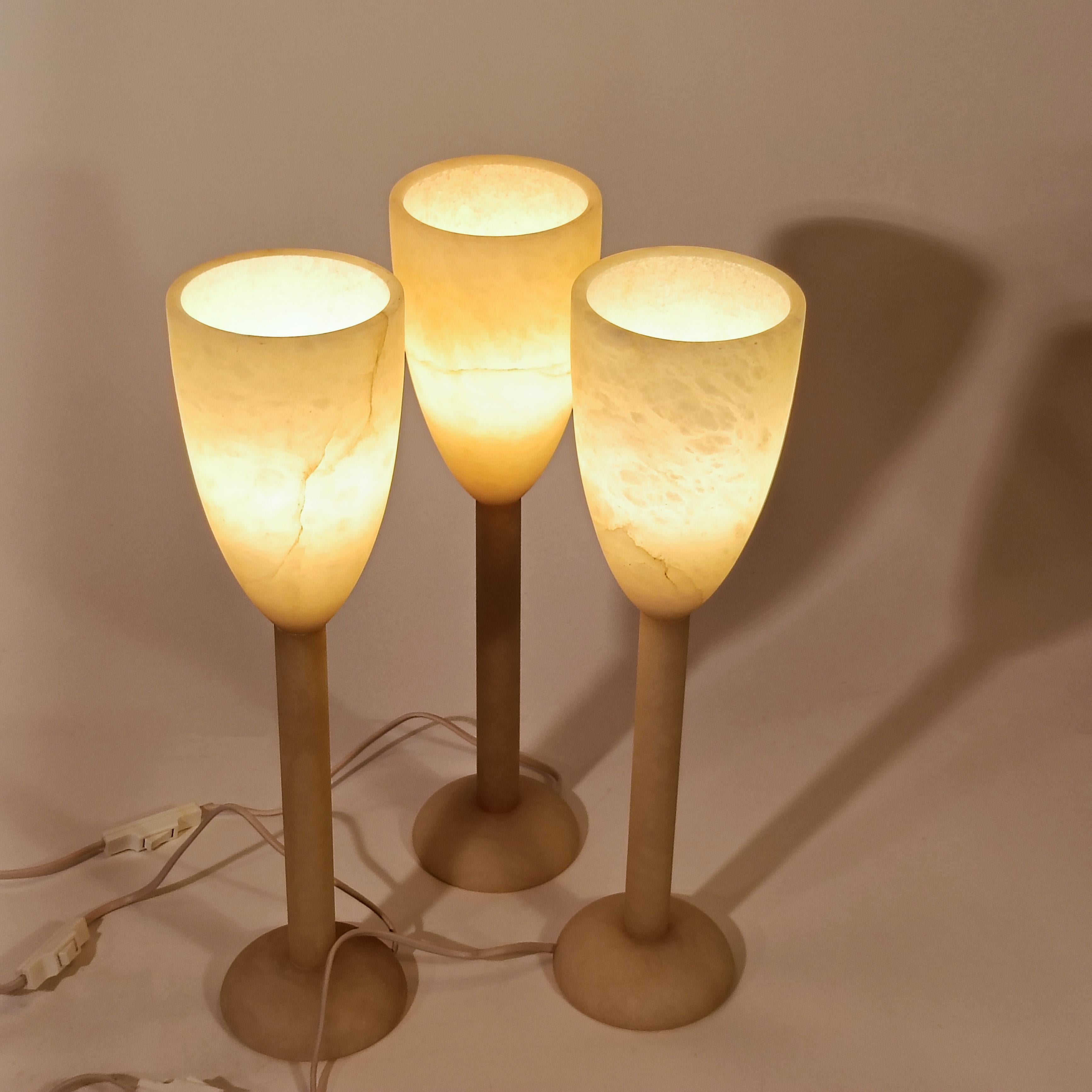 Style brutal. Lampes de table en albâtre d'Eclipsi, Espagne, 1970 en vente 1