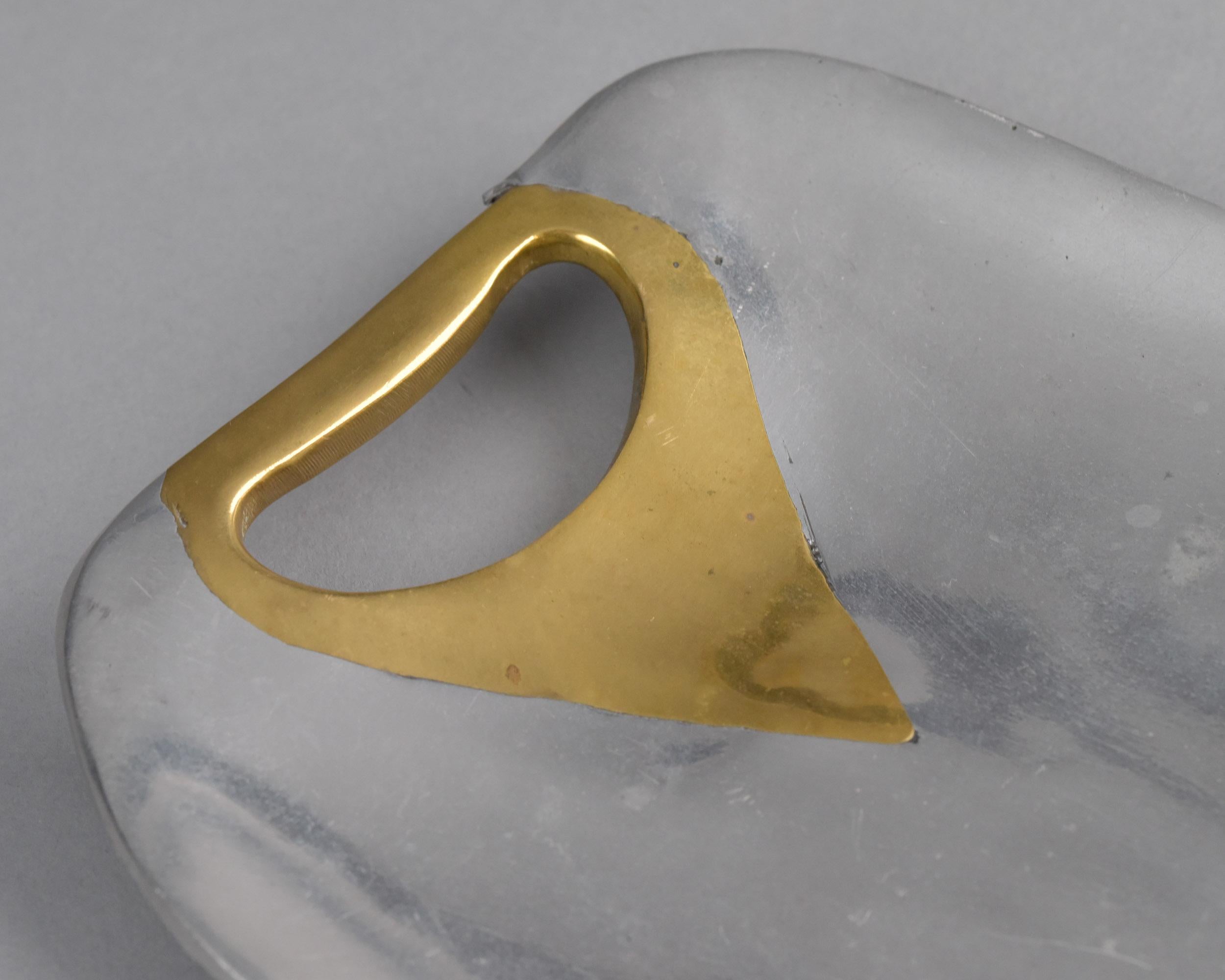 Brutalist Style Aluminum and Brass Tray or Platter Attrib to David Marshall en vente 4