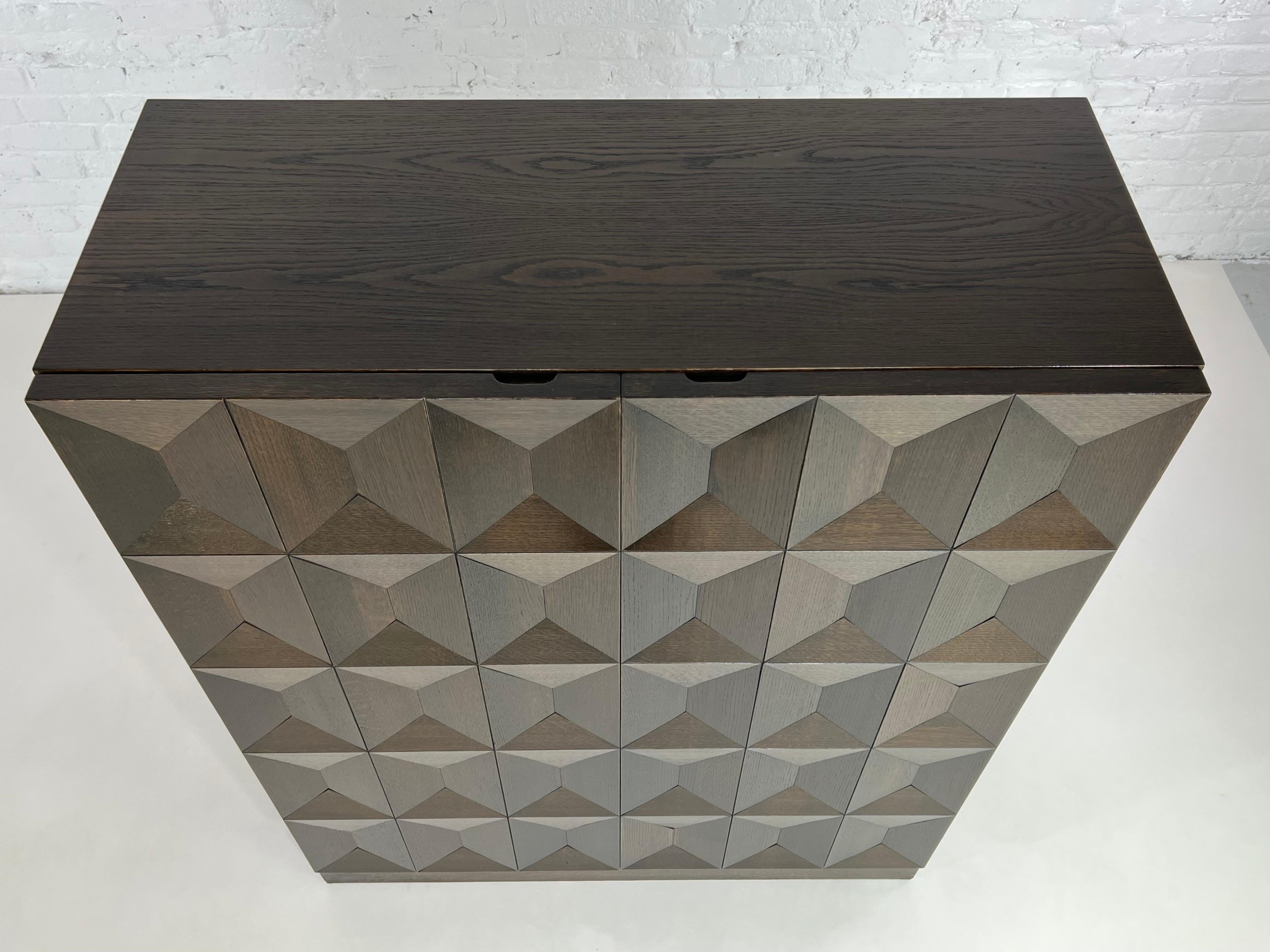 Belgian Brutalist Style and De Coene Design Wooden Bar Cabinet