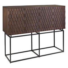Credenza in legno e metallo nero in stile brutalista e design olandese MCM