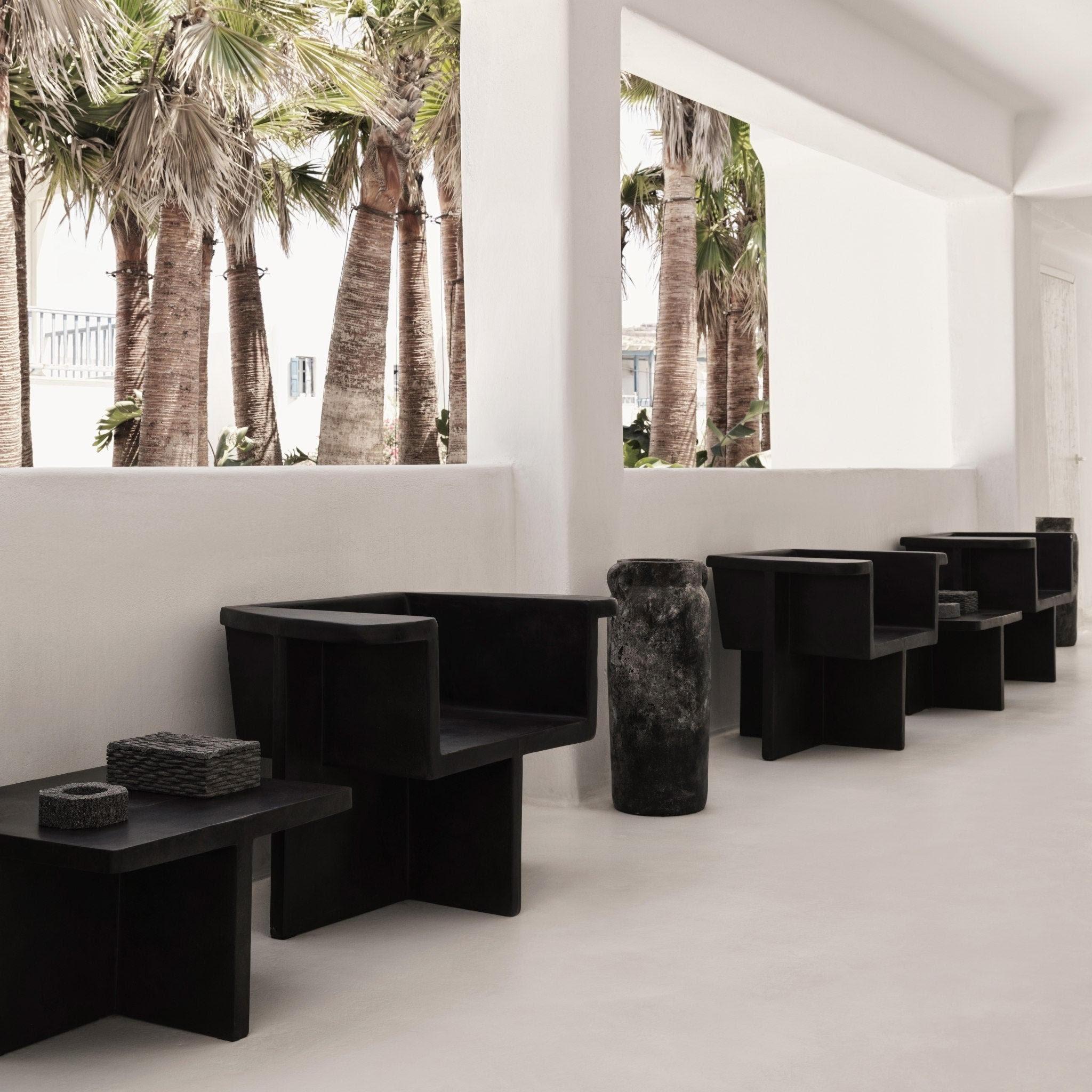 Brutalist Style Armchairs, Contemporary, Coffee Colour, Fiber Concrete. For Sale 1