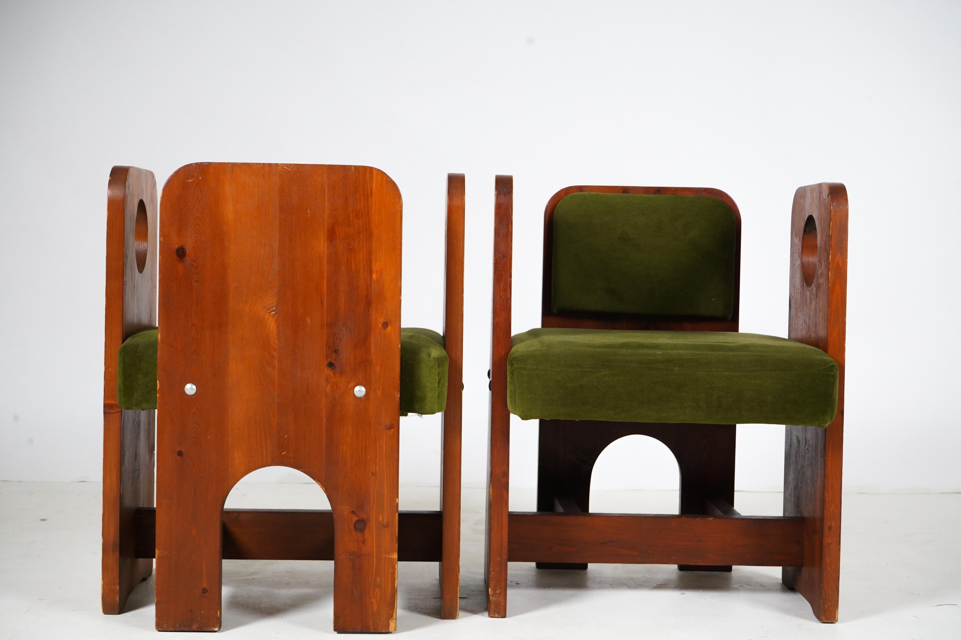 20th Century Brutalist Style Armchairs For Sale