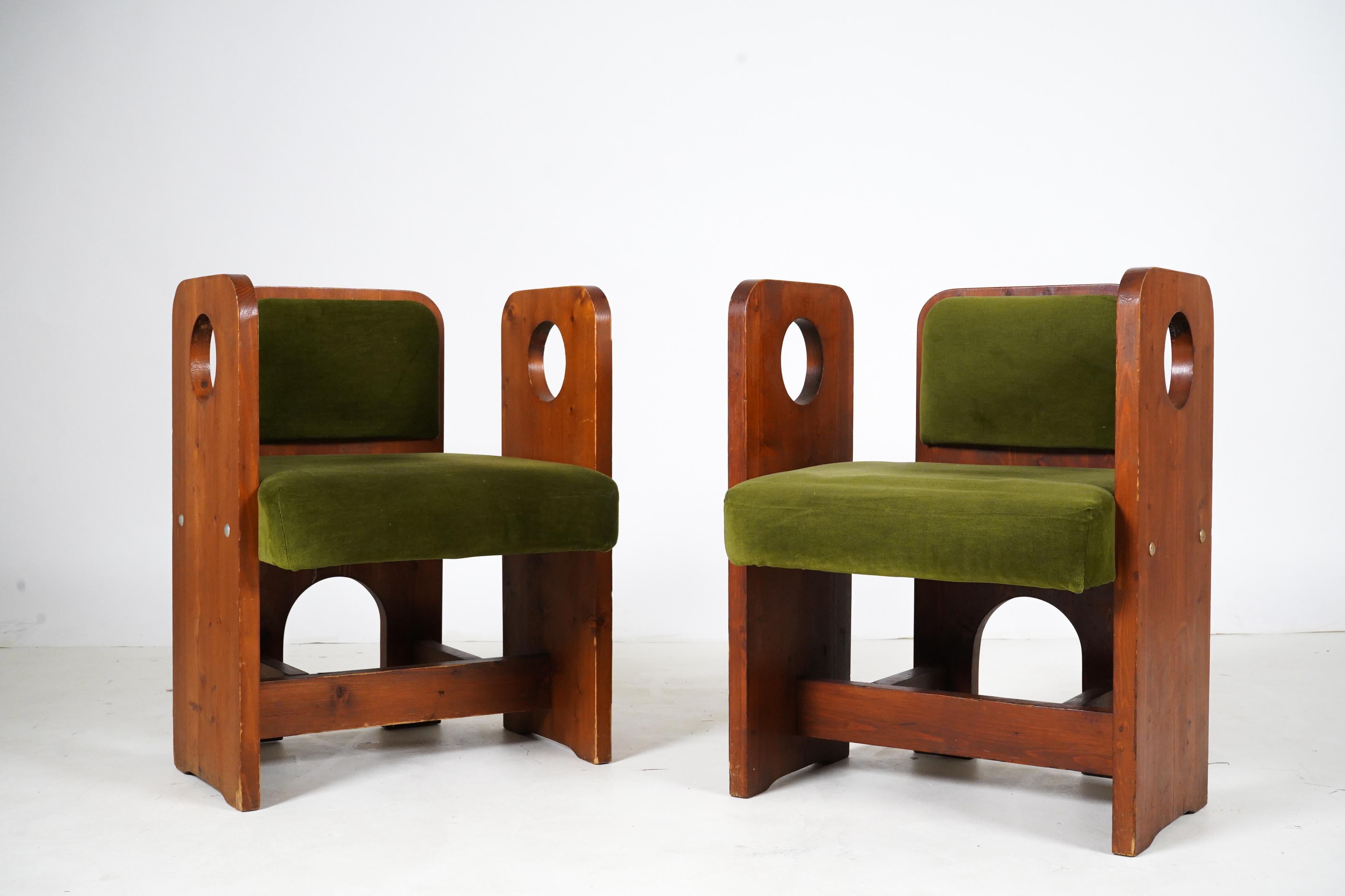 Brutalist Style Armchairs For Sale 1