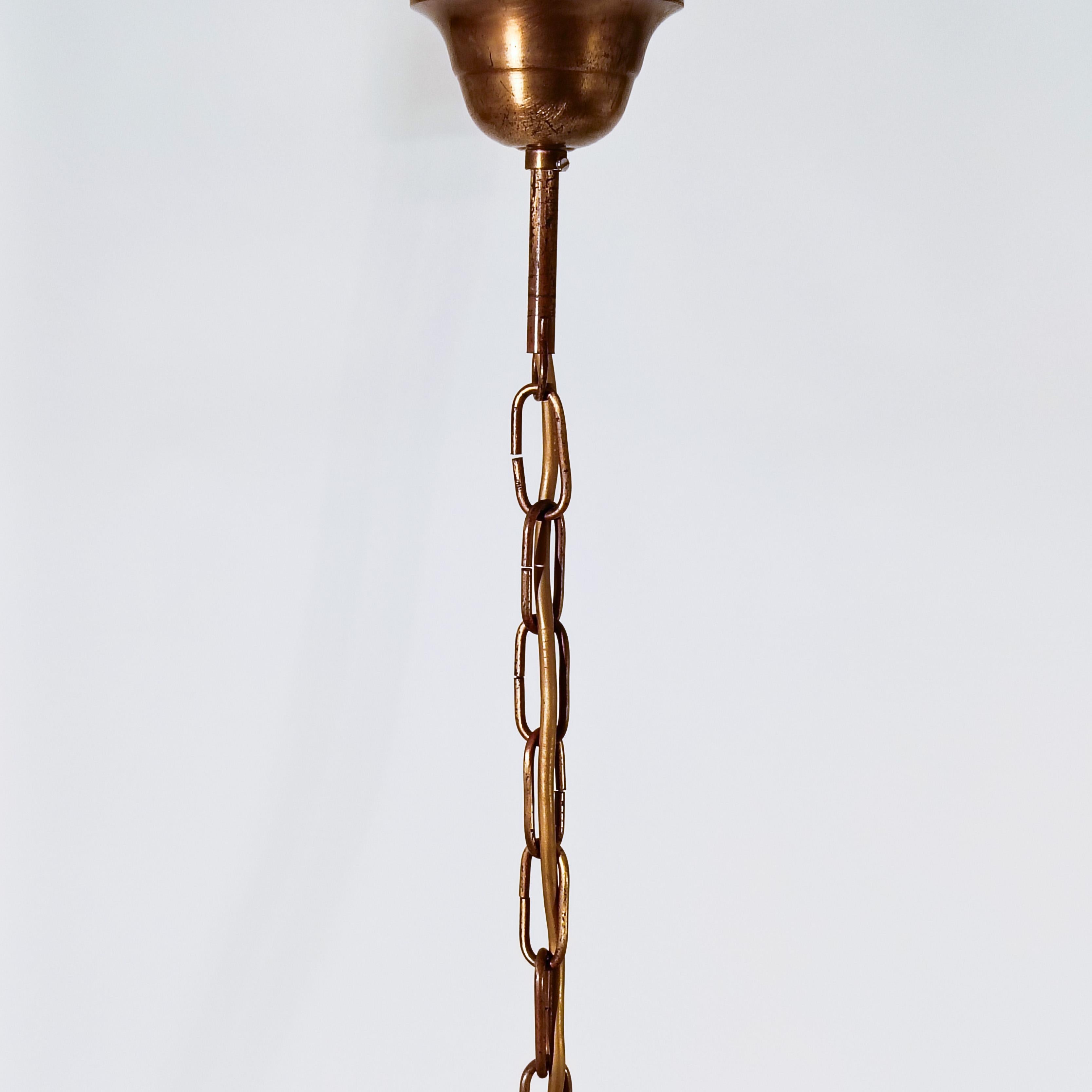 Stile brutalista. Lampada a sospensione in vetro artistico di Ferro Art, Spagna, anni '70 in vendita 6
