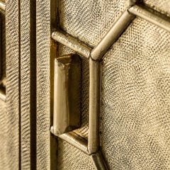 Brutalist Style Brass Metal Finishes Sideboard