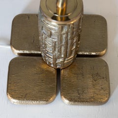 Brutalist style brass table lamps by Luciano Frigerio