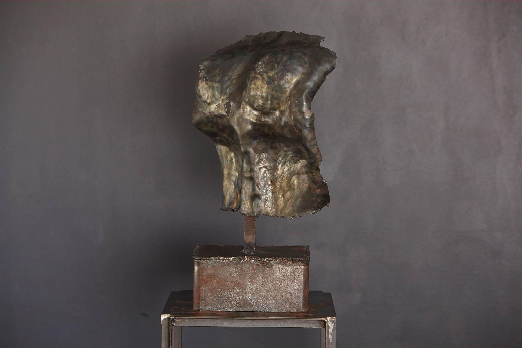 Modern Brutalist Style Bronze Sculpture of a Female Torso For Sale