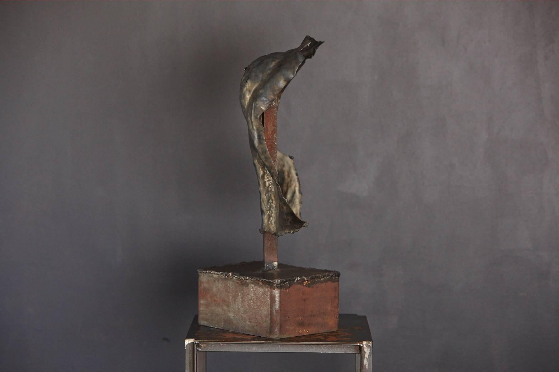 French Brutalist Style Bronze Sculpture of a Female Torso For Sale