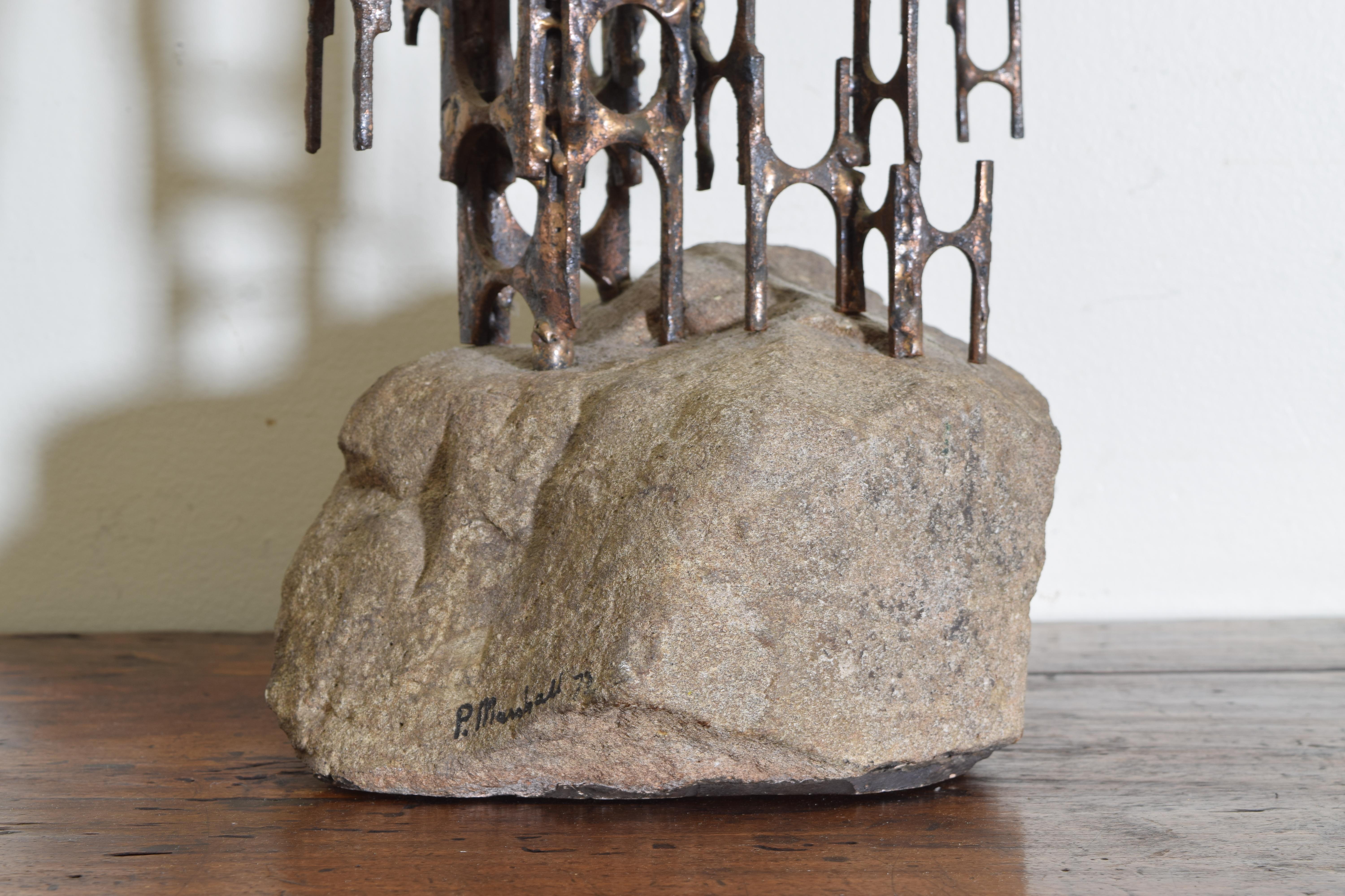 Brutalist Style Bronze Sculpture, Signed P. Marshall 5