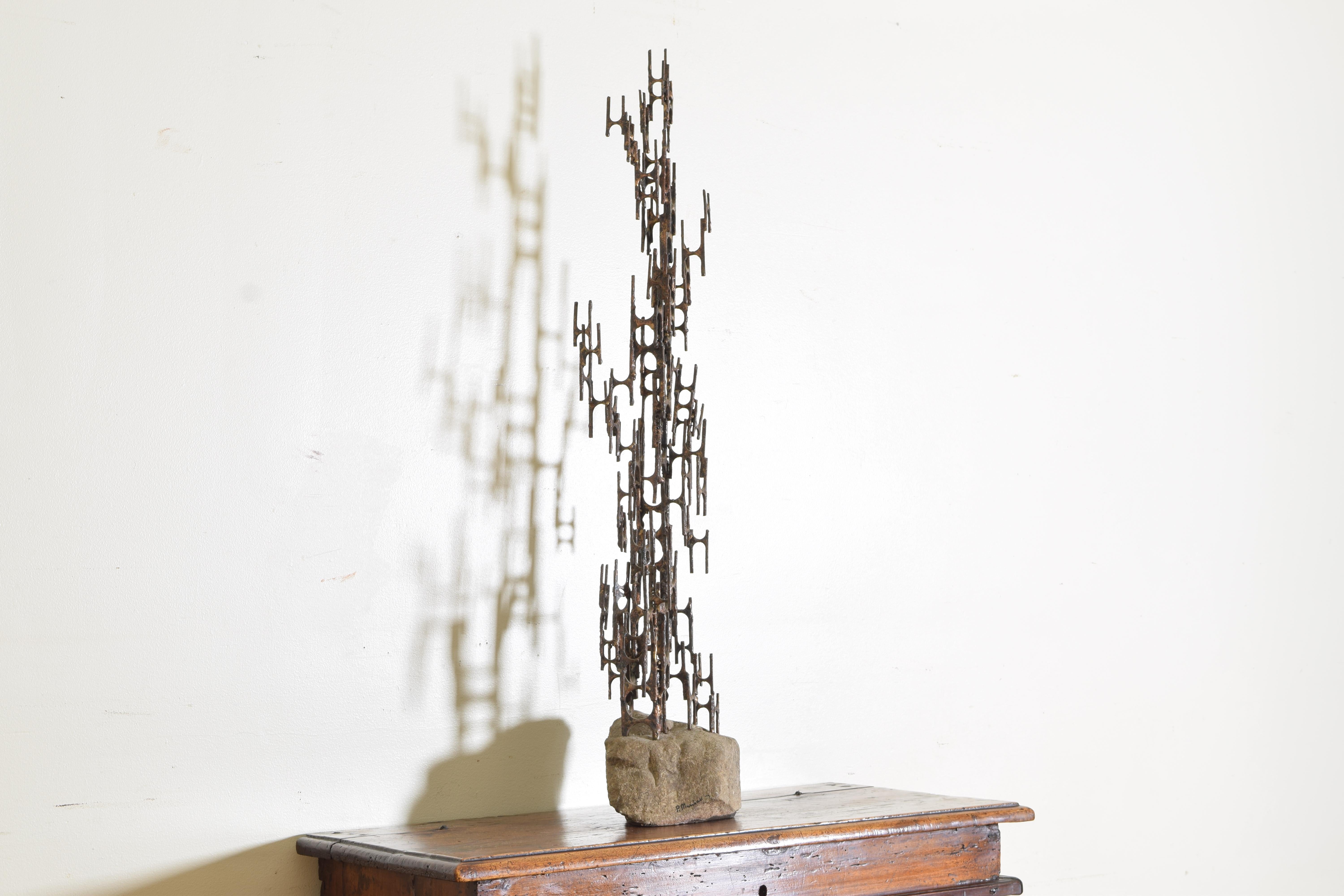 Brutalist Style Bronze Sculpture, Signed P. Marshall In Good Condition In Atlanta, GA