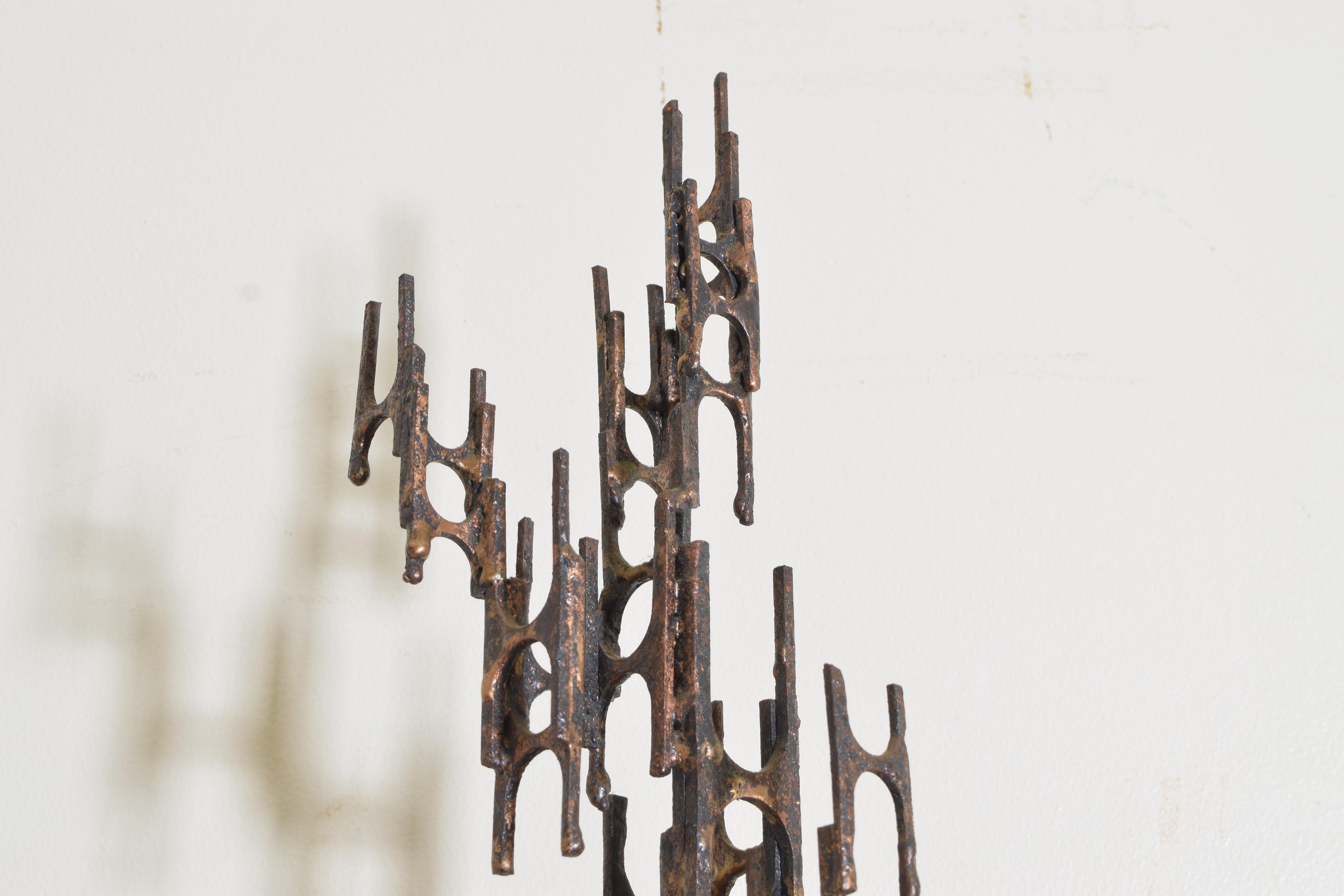 Brutalist Style Bronze Sculpture, Signed P. Marshall 1