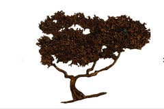 Brutalist Style Bronze Tree Wall Sculpture