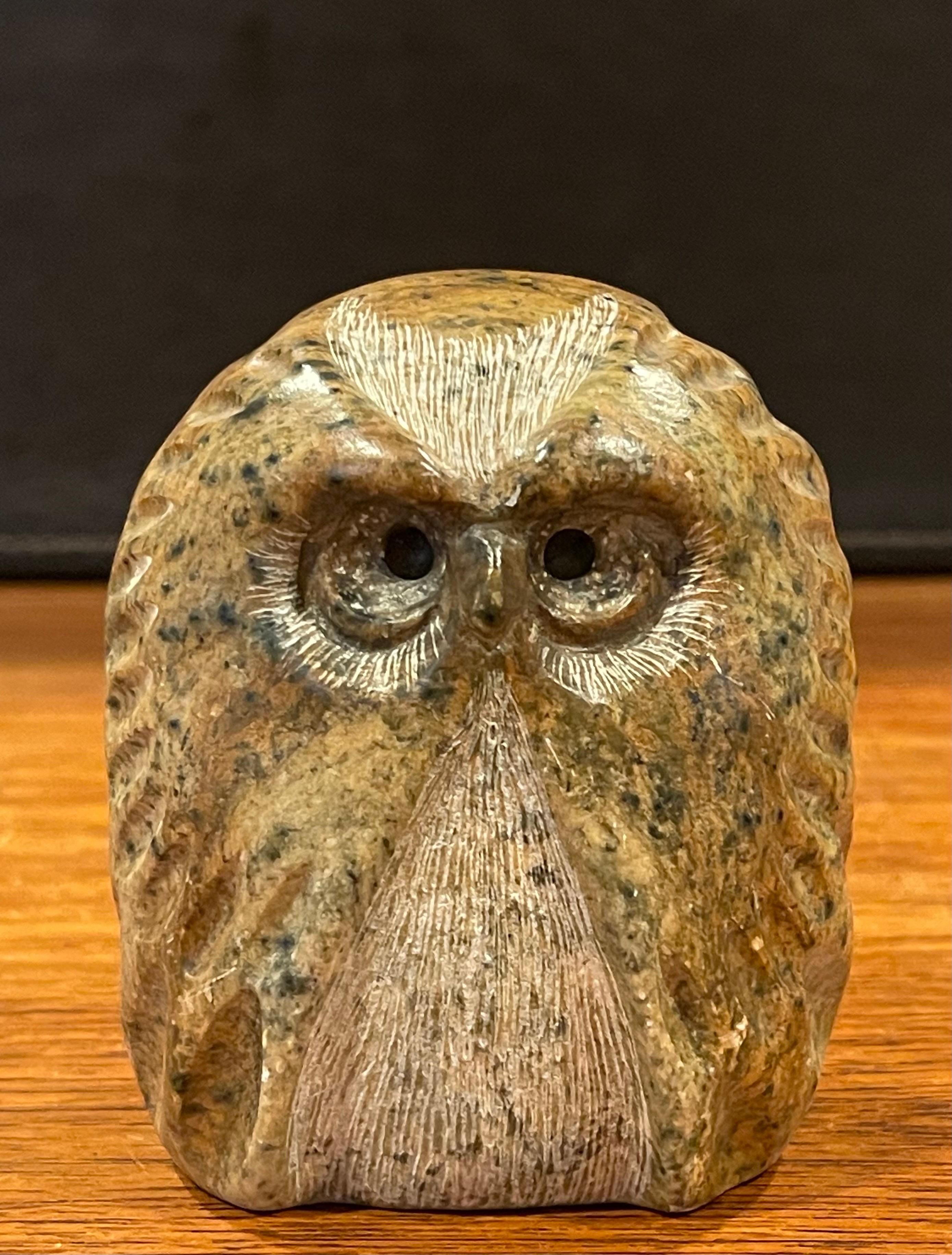 soapstone owl carvings