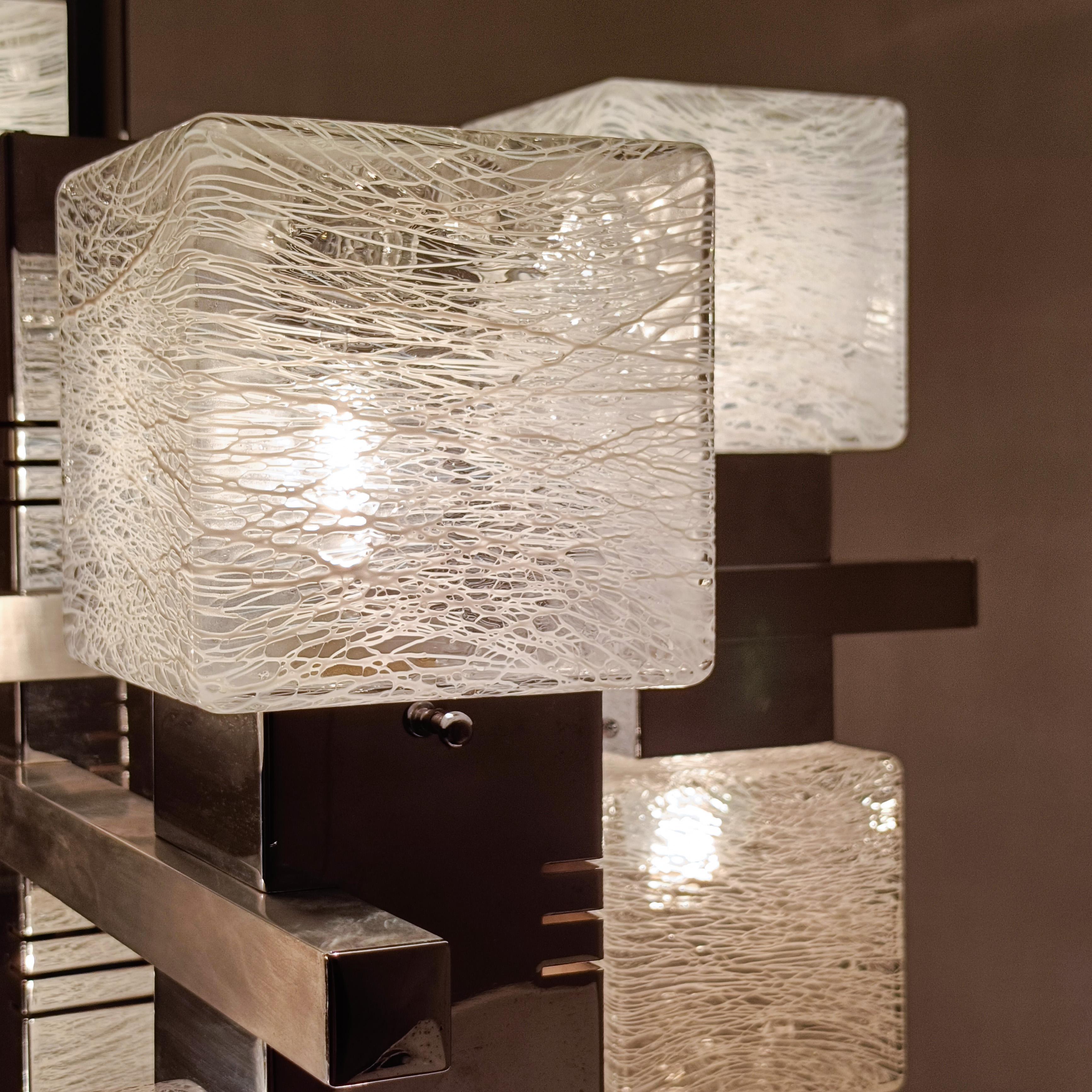AVMazzega. Brutalist style chandelier by Gaetano Sciolari, Italy, 1970s For Sale 3