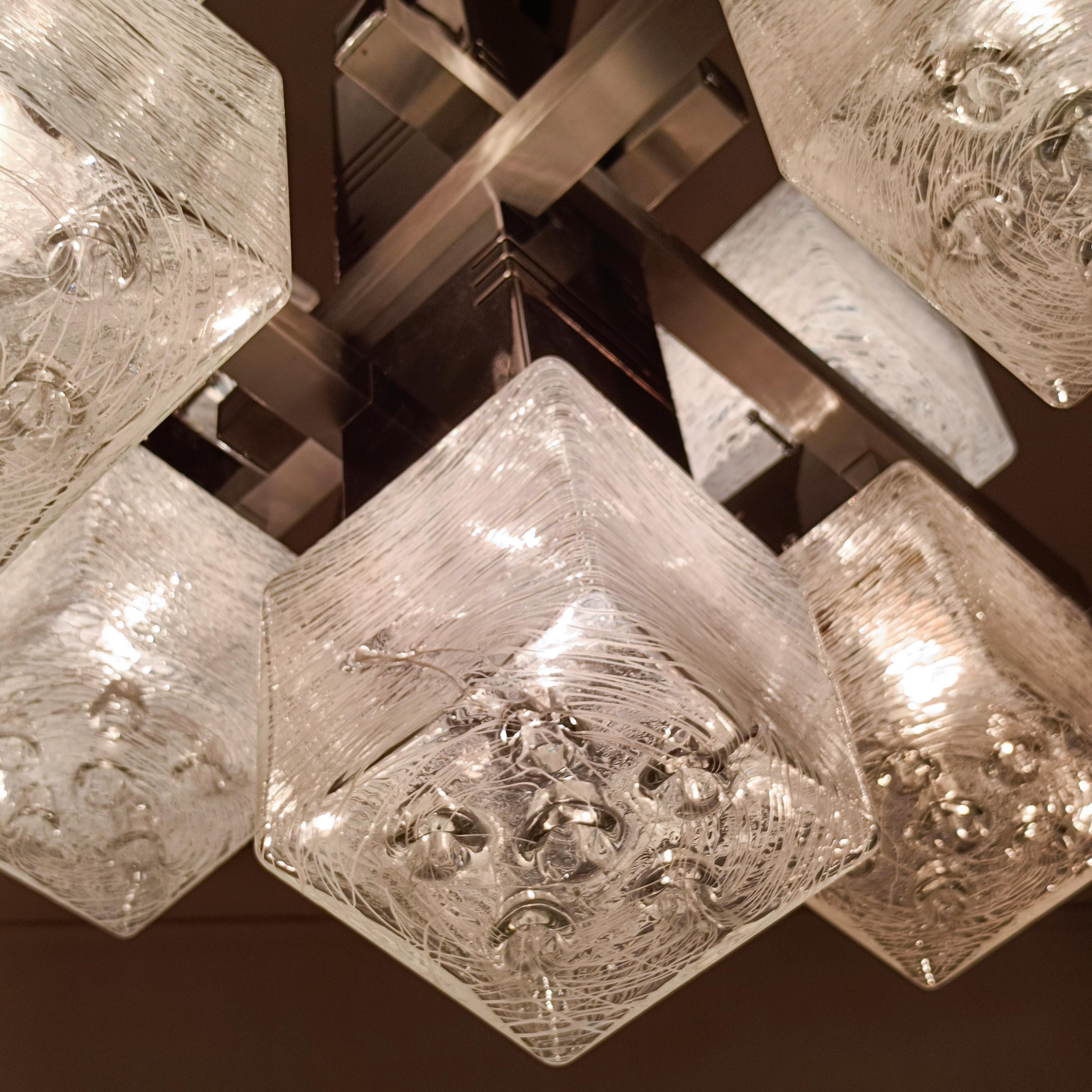 AVMazzega. Brutalist style chandelier by Gaetano Sciolari, Italy, 1970s For Sale 5