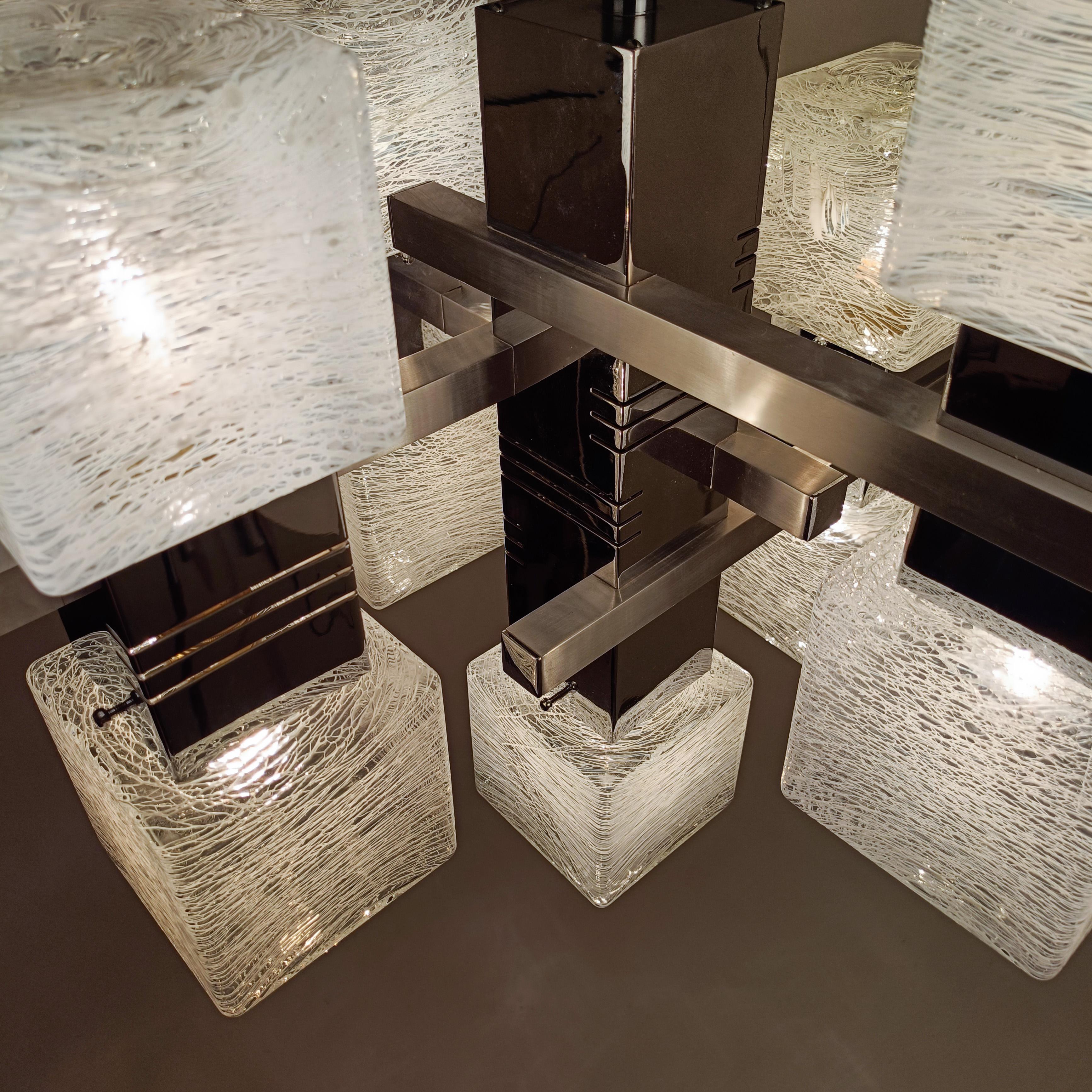 AVMazzega. Brutalist style chandelier by Gaetano Sciolari, Italy, 1970s For Sale 6