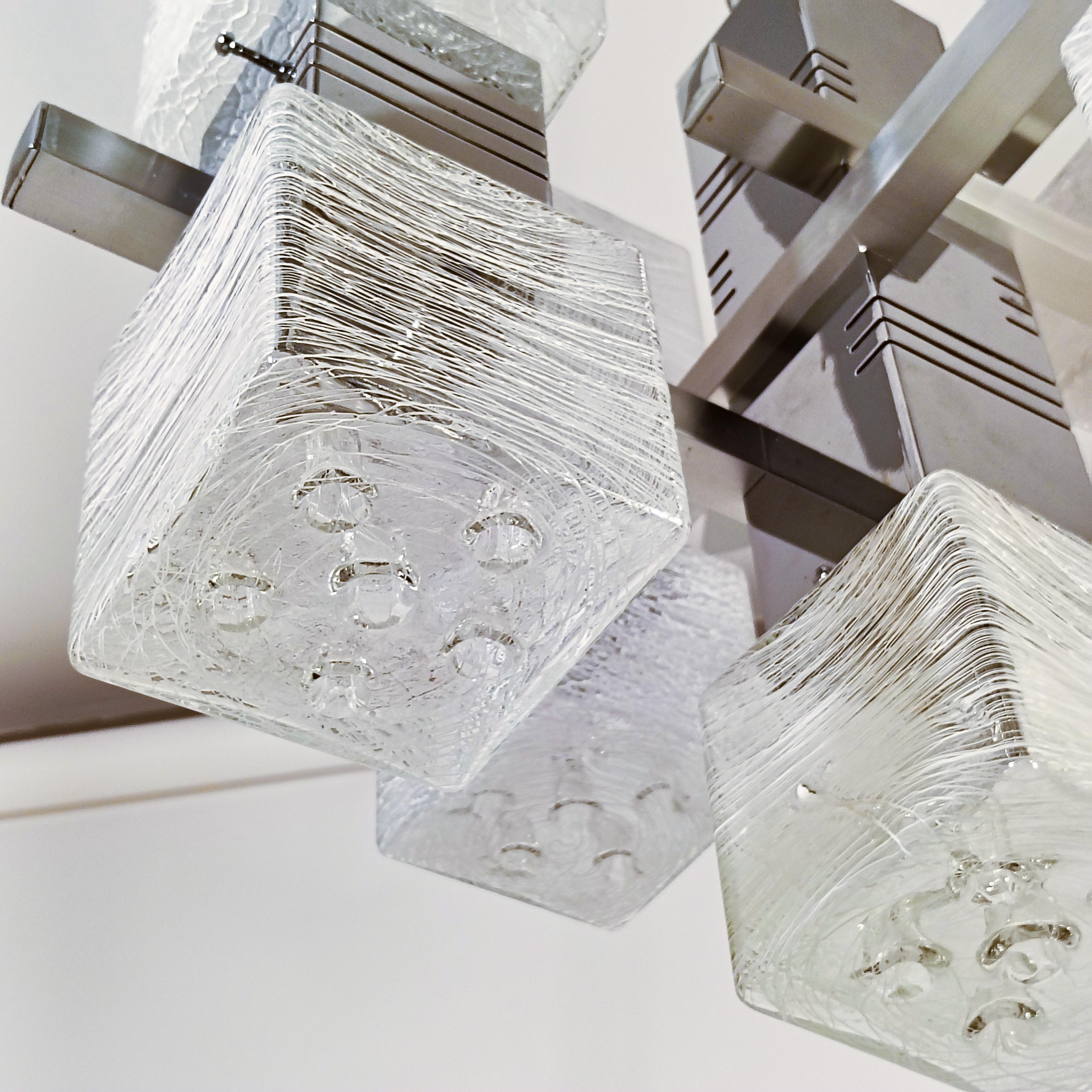 AVMazzega. Brutalist style chandelier by Gaetano Sciolari, Italy, 1970s For Sale 8