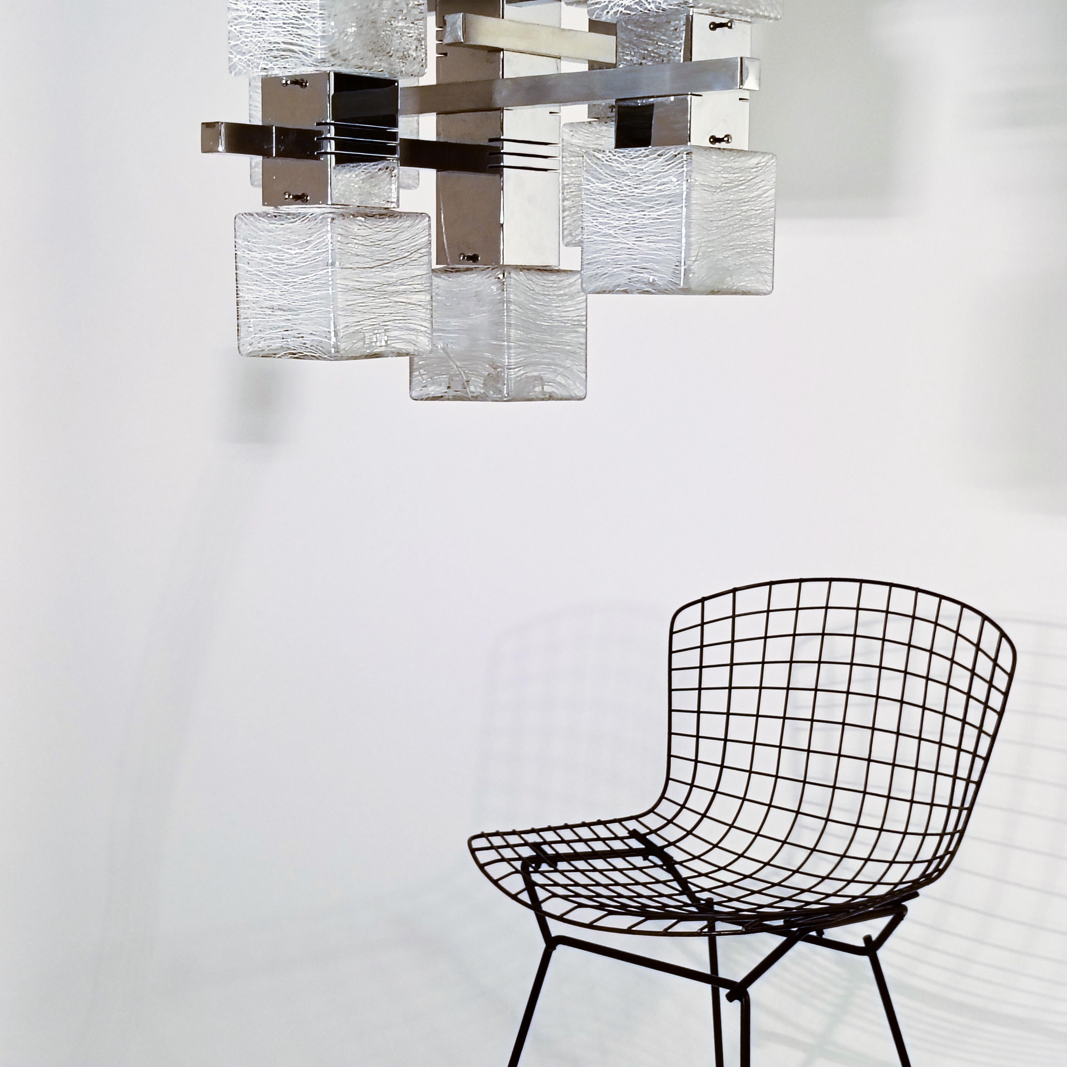 AVMazzega. Brutalist style chandelier by Gaetano Sciolari, Italy, 1970s For Sale 12