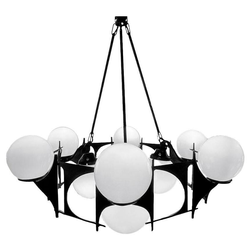 Brutalist Style Chandelier Lamp / Radius of 80 / Fom the 1950s For Sale