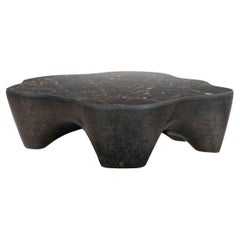 Brutalist Style Coffee Table Ft Portoro Brecciato Marble Top
