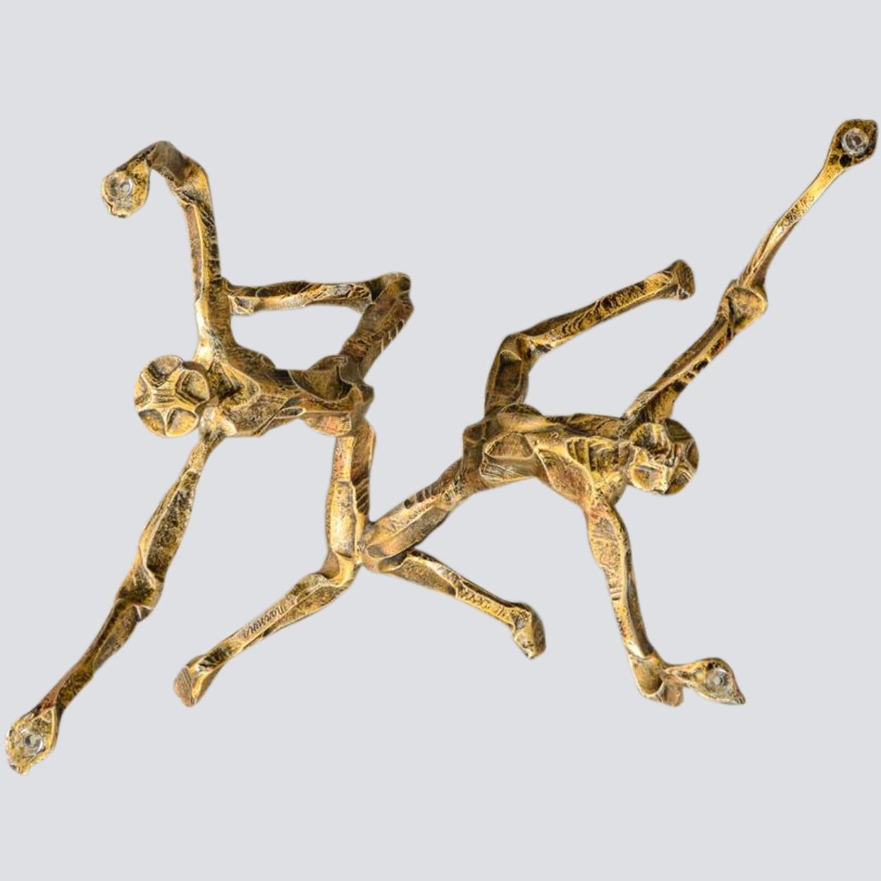 Brutalist Style Coffee Table Gilded Wrought Iron, Salvino Marsura, 1960s 2
