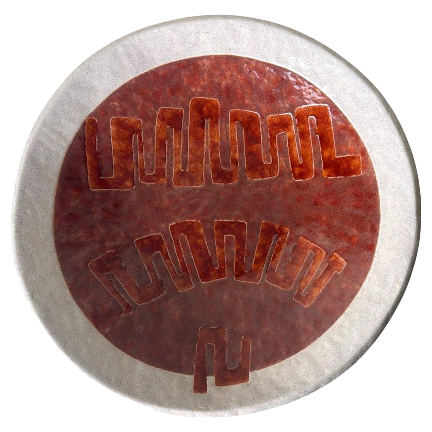 Brutalist Style French Porcelain Stoneware Centerpiece For Sale