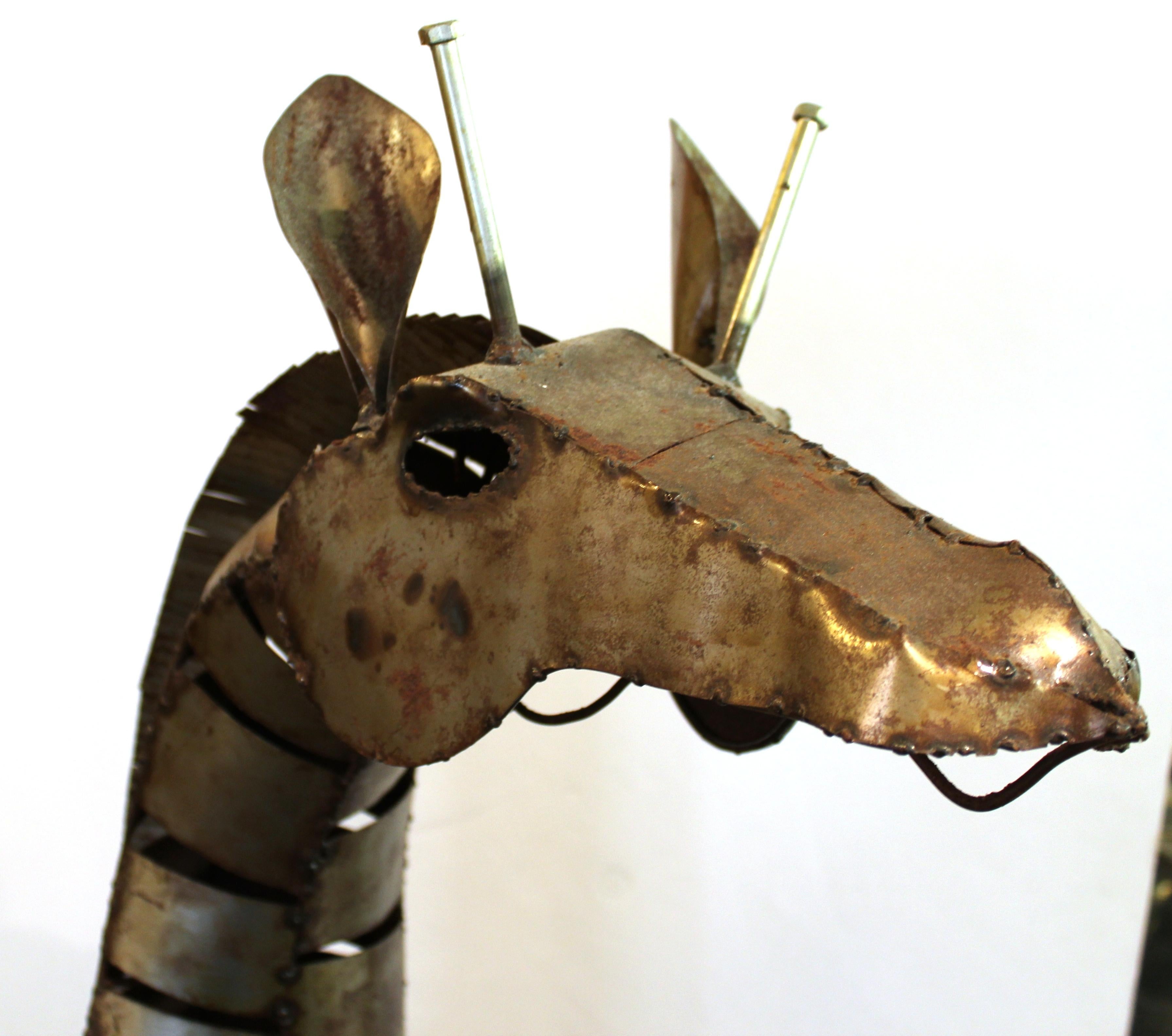 20th Century Brutalist Style Giraffe Sculpture in Welded Metal